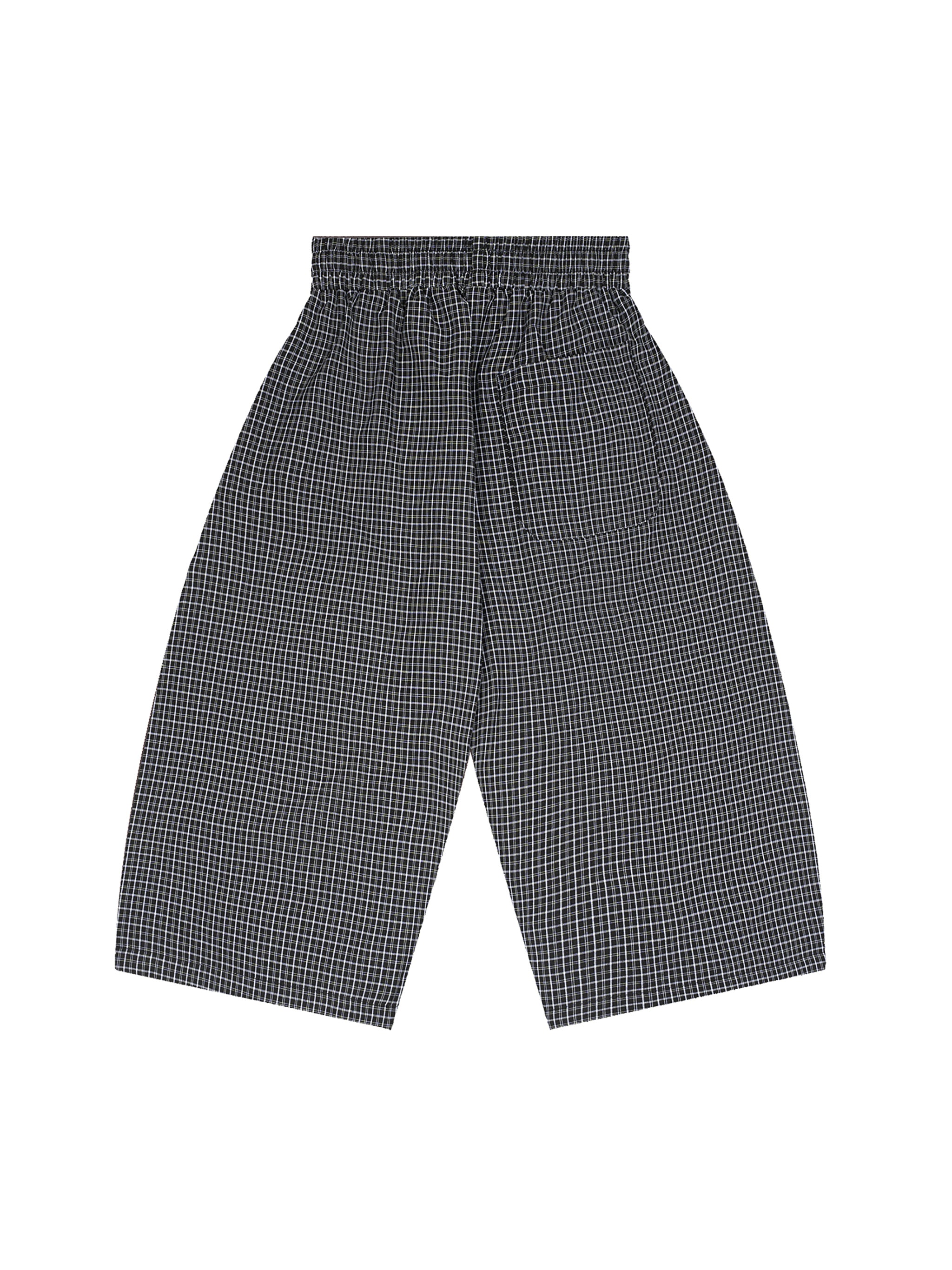 Unisex Plaid Loose Capri Shorts – Relaxed Streetwear Drawstring Shorts