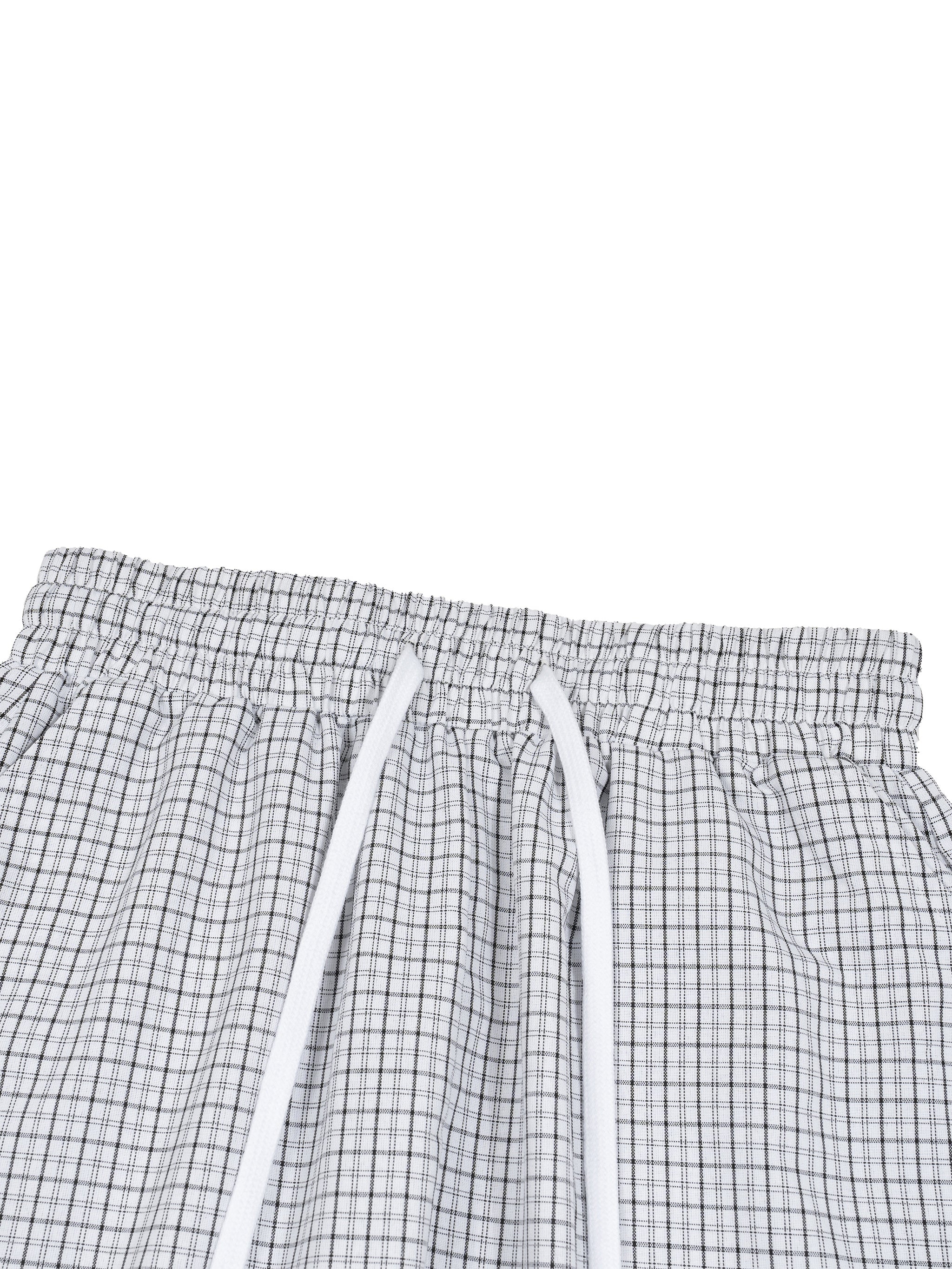 Unisex Plaid Loose Capri Shorts – Relaxed Streetwear Drawstring Shorts