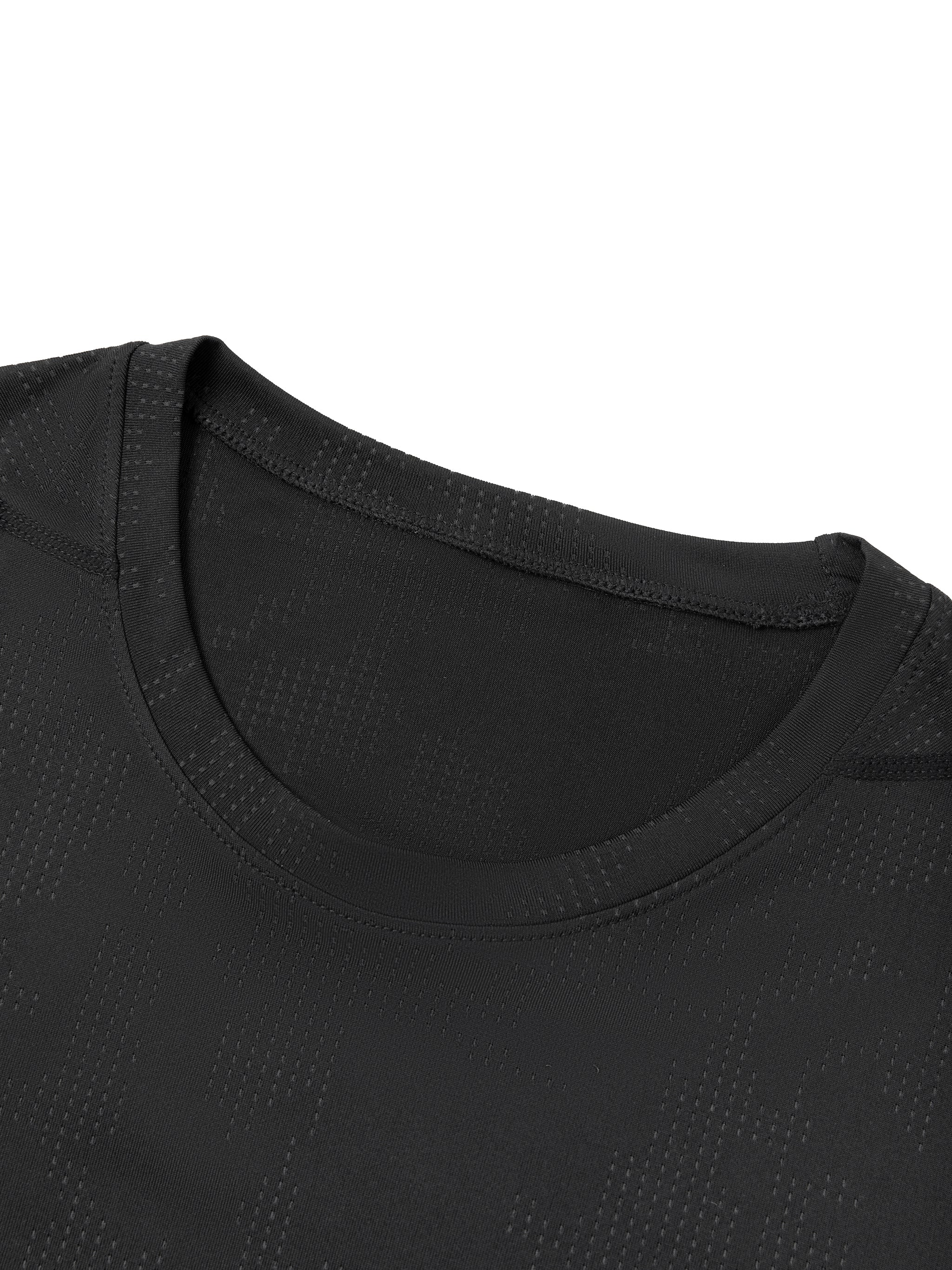 Men's Jacquard Slim Mesh T-Shirt – Breathable Performance Athletic Tee