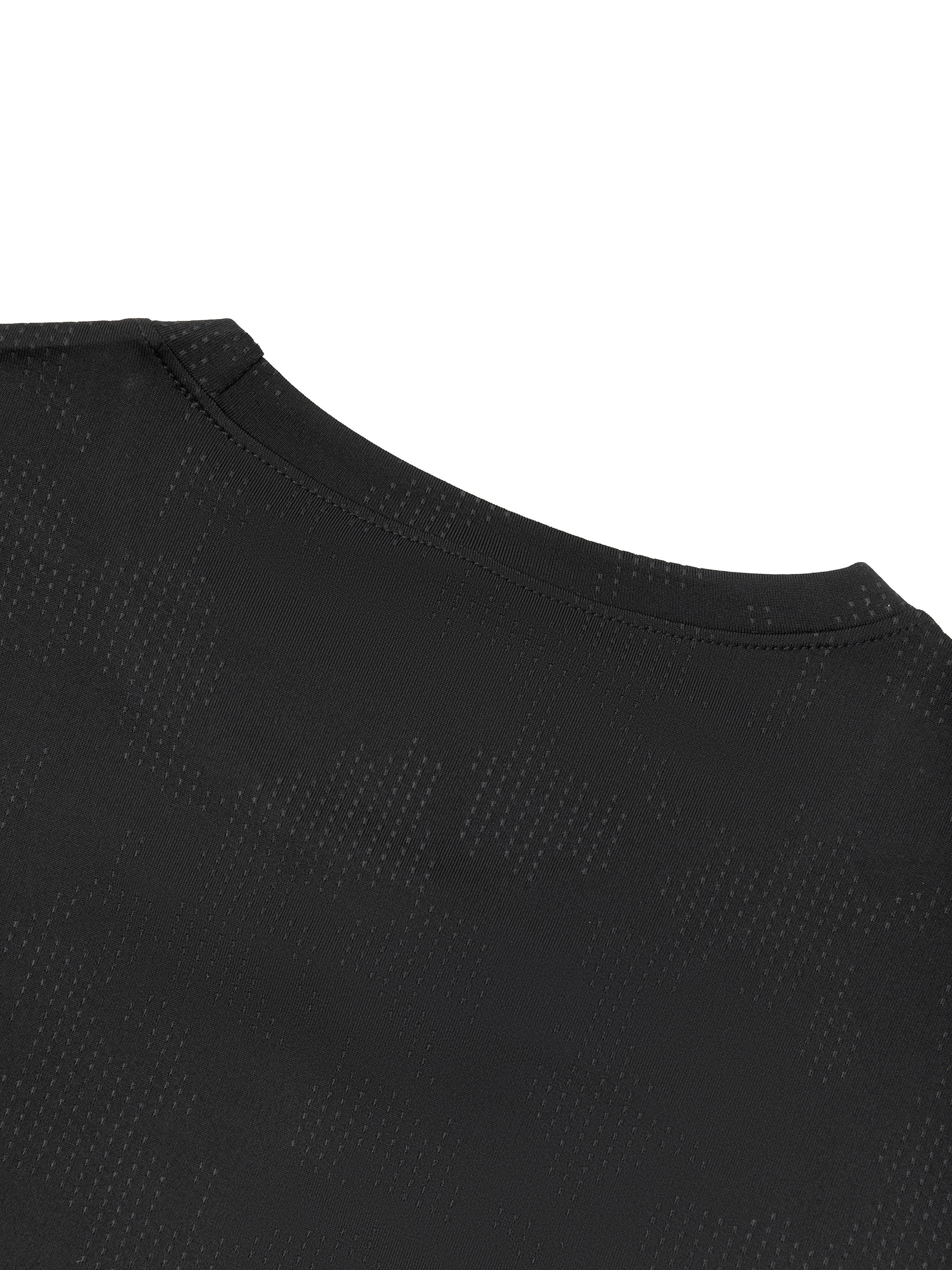 Men's Jacquard Slim Mesh T-Shirt – Breathable Performance Athletic Tee
