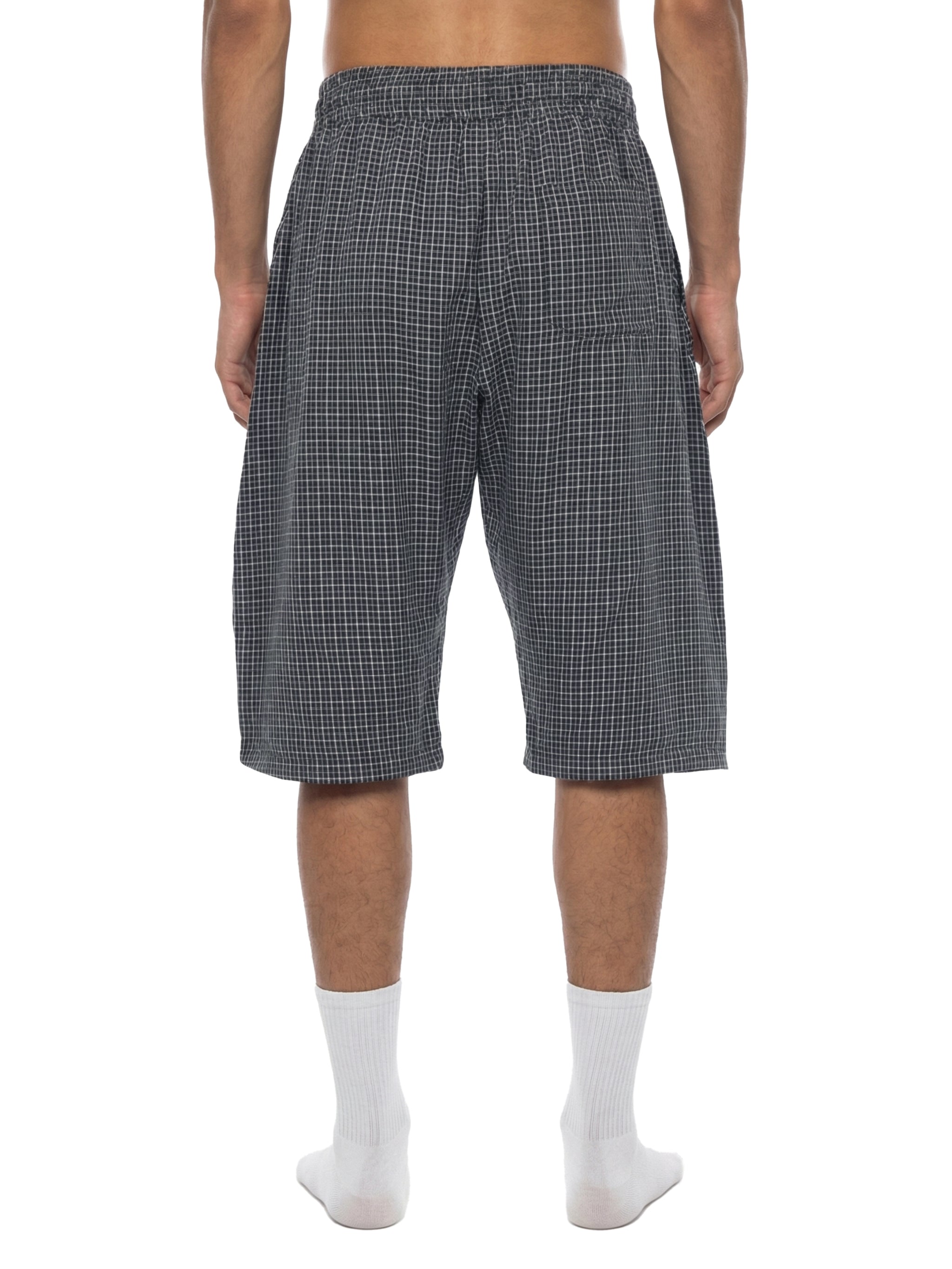 Unisex Plaid Loose Capri Shorts – Relaxed Streetwear Drawstring Shorts