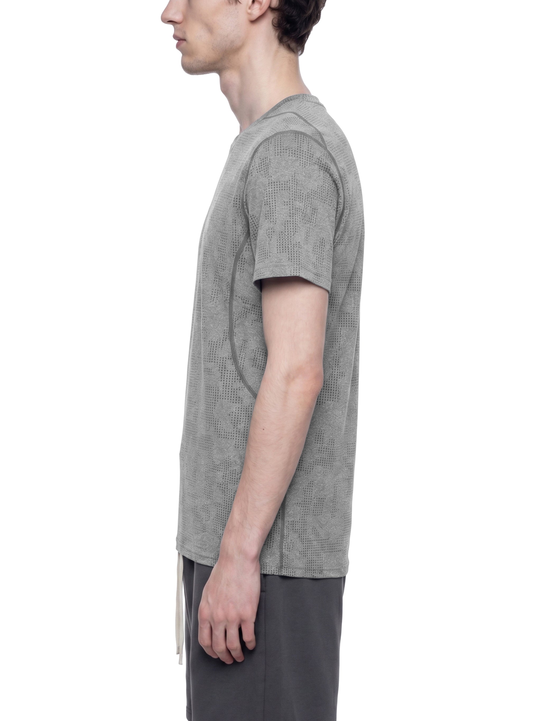Men's Jacquard Slim Mesh T-Shirt – Breathable Performance Athletic Tee