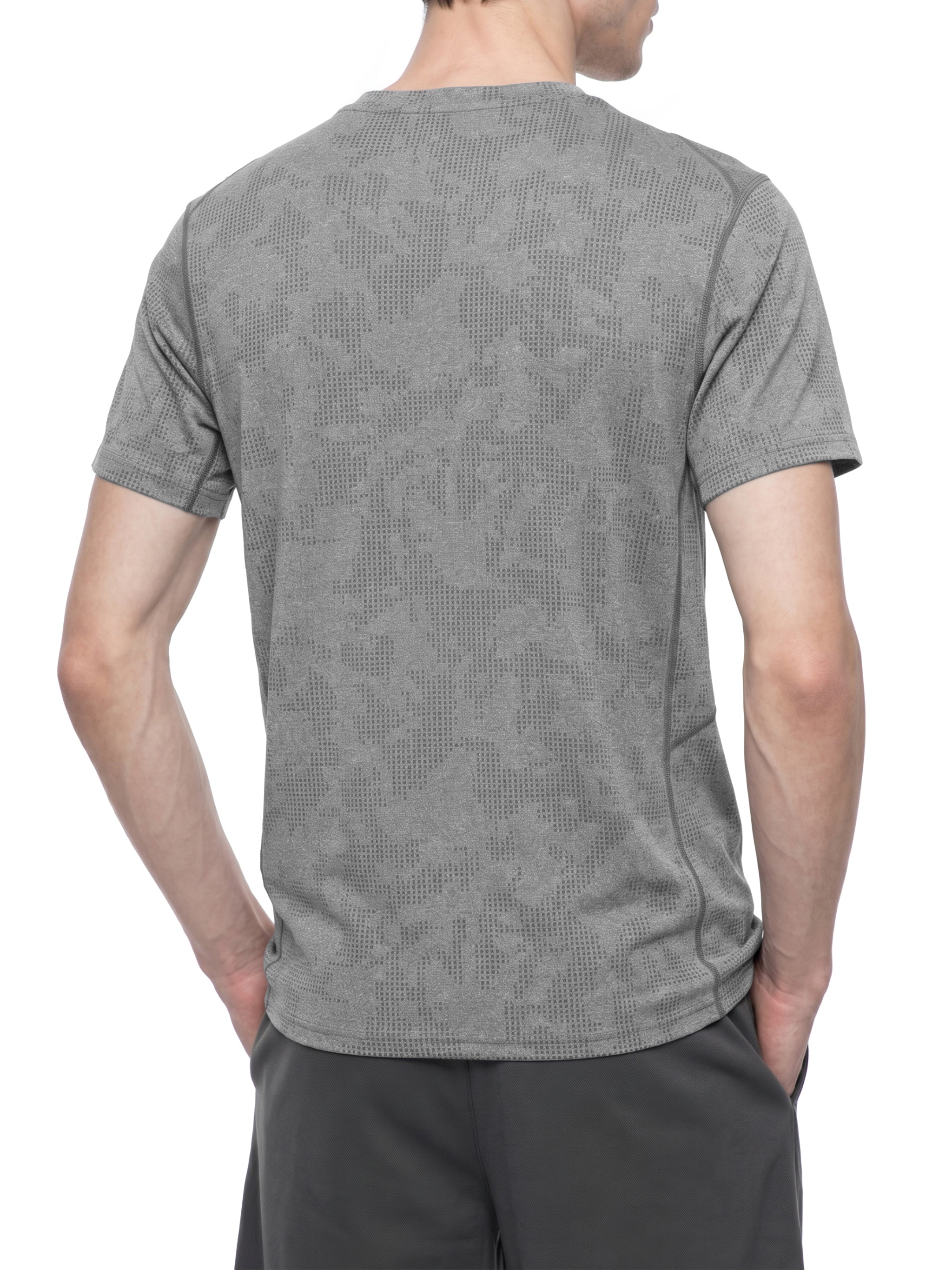 Men's Jacquard Slim Mesh T-Shirt – Breathable Performance Athletic Tee