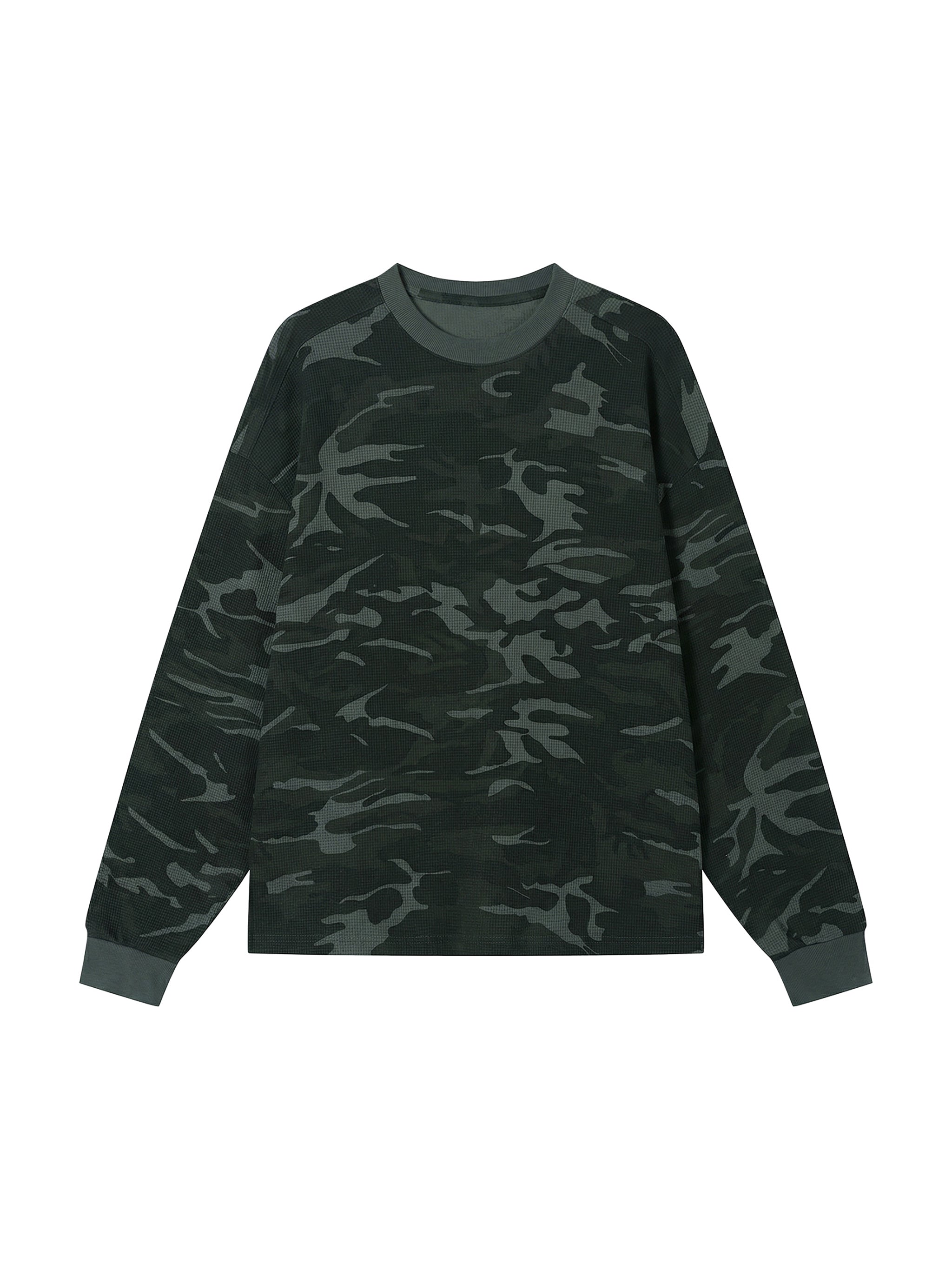 Unisex Waffle Boxy Long Sleeve T-Shirt – Oversized Textured Streetwear Tee