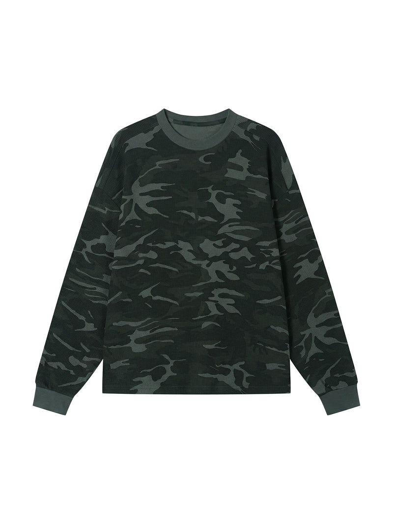 Unisex Waffle Boxy Long Sleeve T-Shirt – Oversized Textured Streetwear Tee