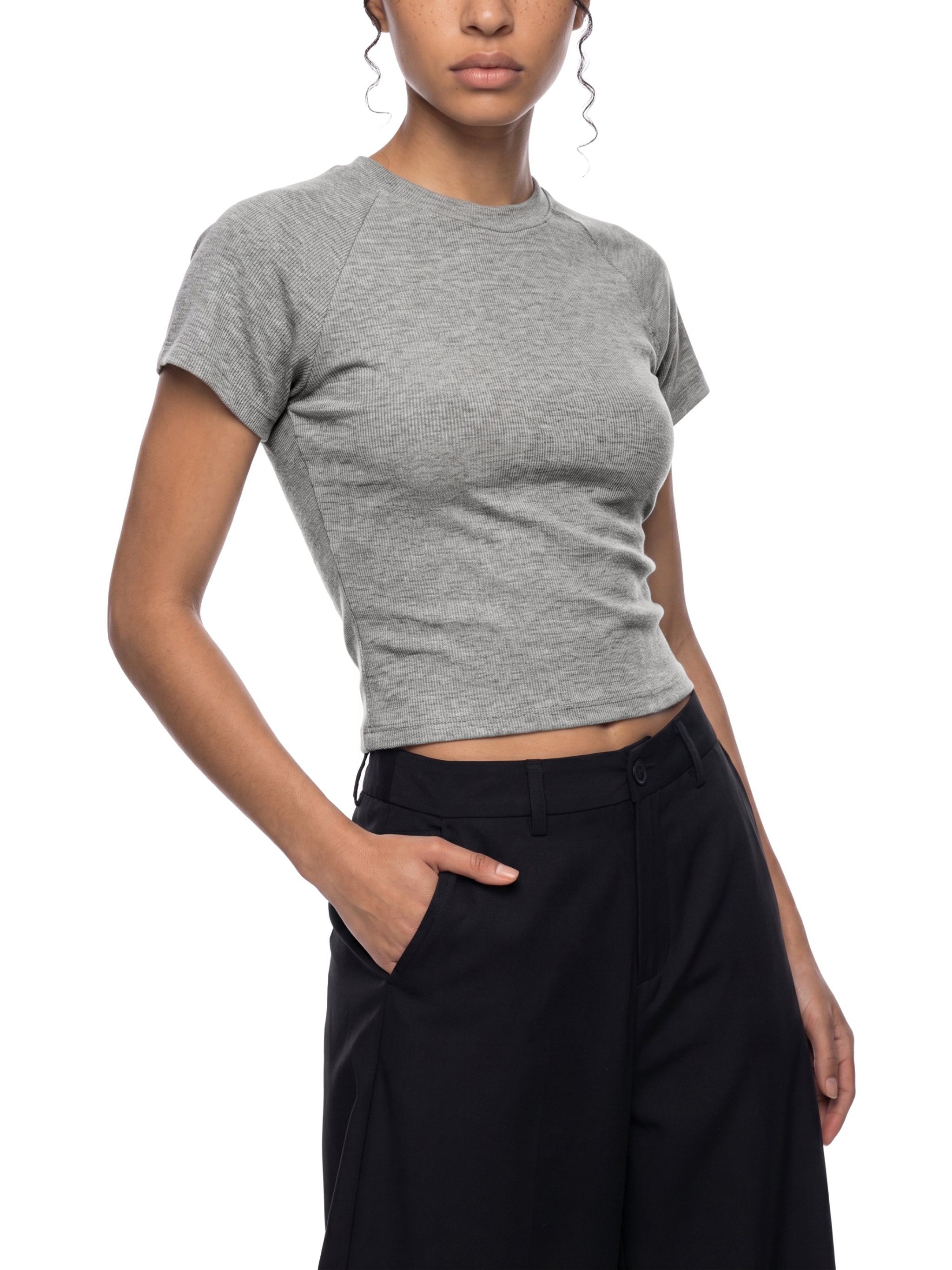 Women's Mineral Wash Crop T-Shirt – Slim Fit Vintage Streetwear Tee
