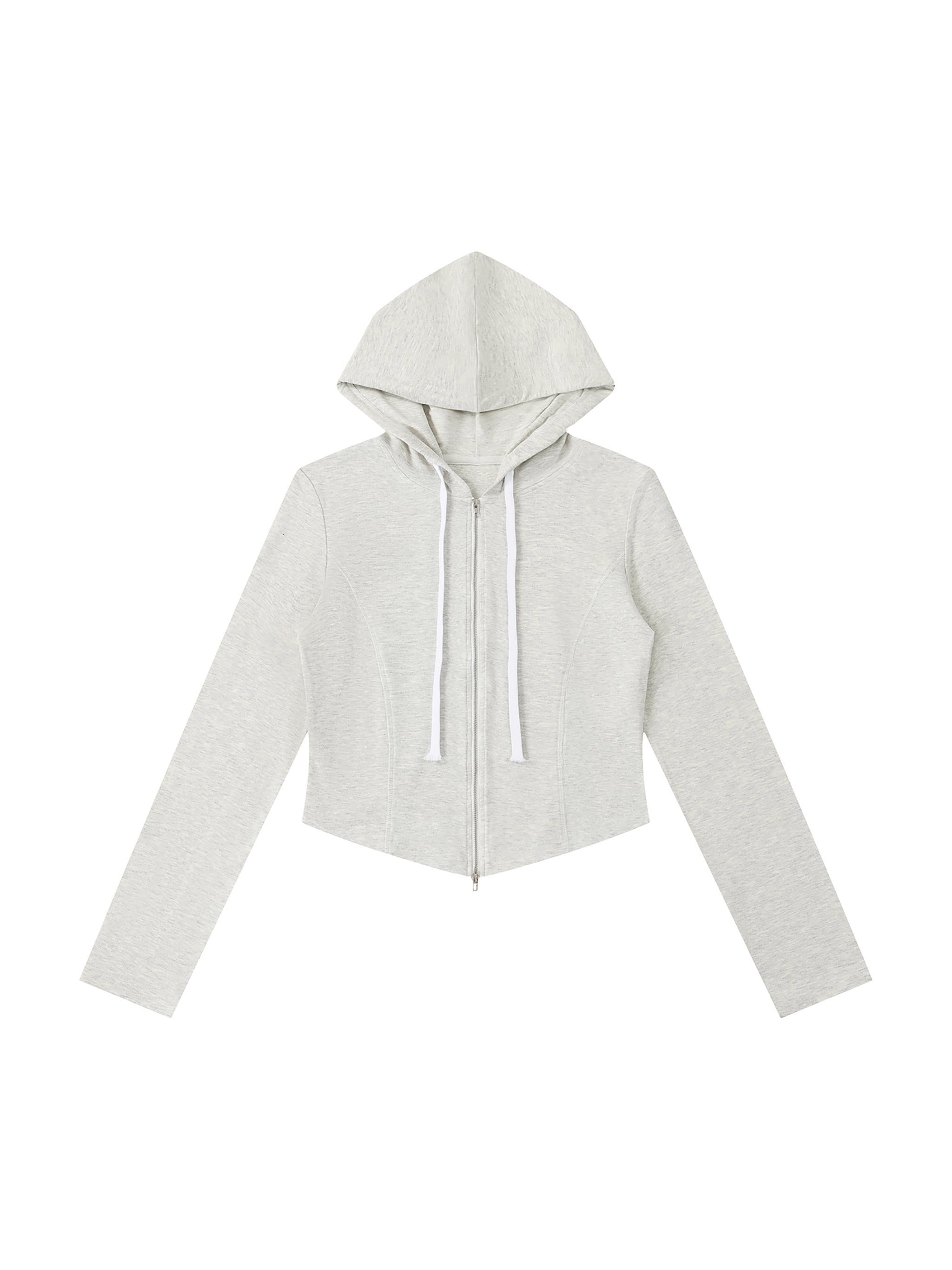 Women's Slim Cropped Full-Zip Hoodie – Fitted Athleisure Sweatshirt