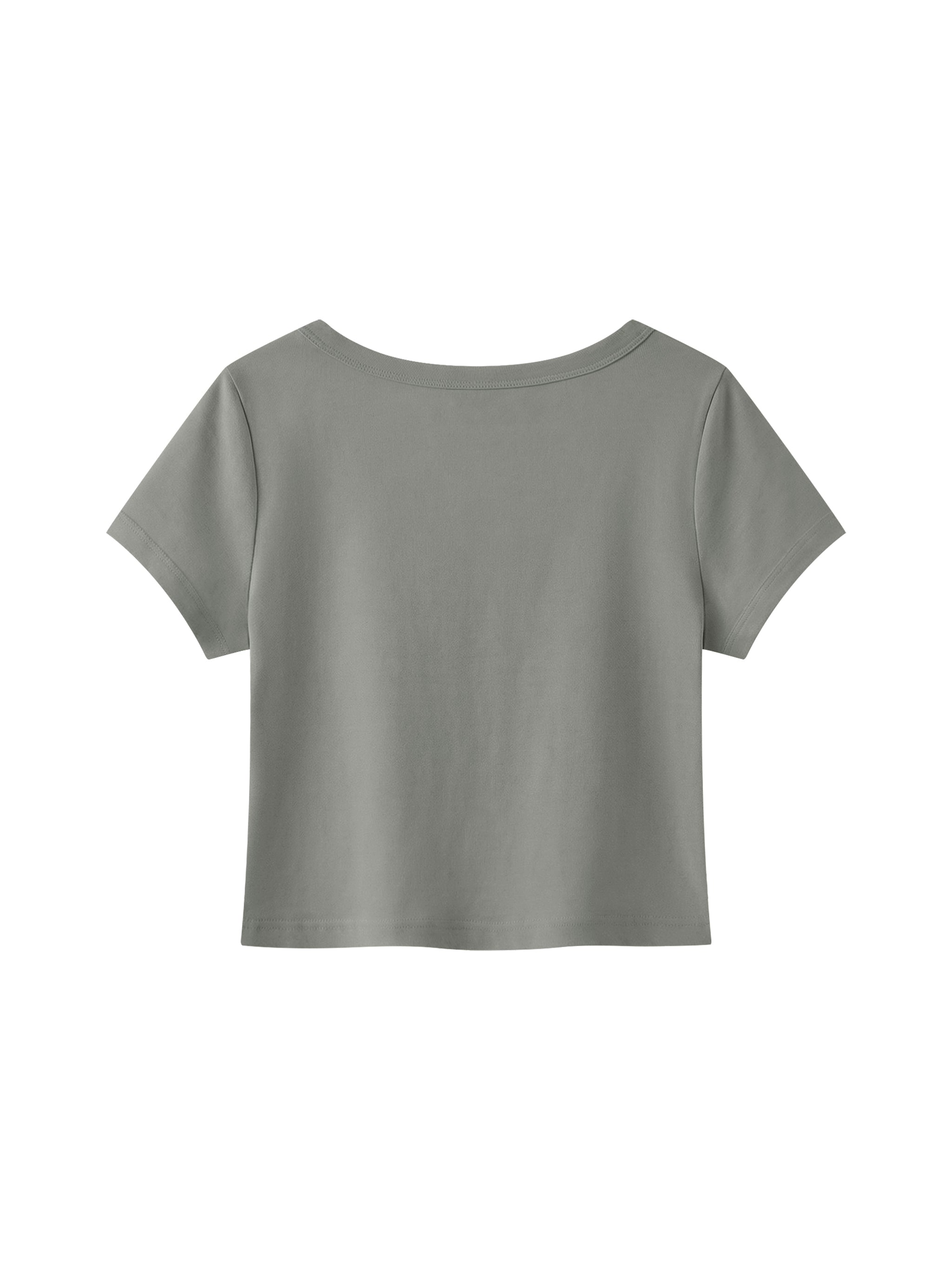 Women's Solid Color Slim Crop T-Shirt – Fitted Everyday Essential Crop Top