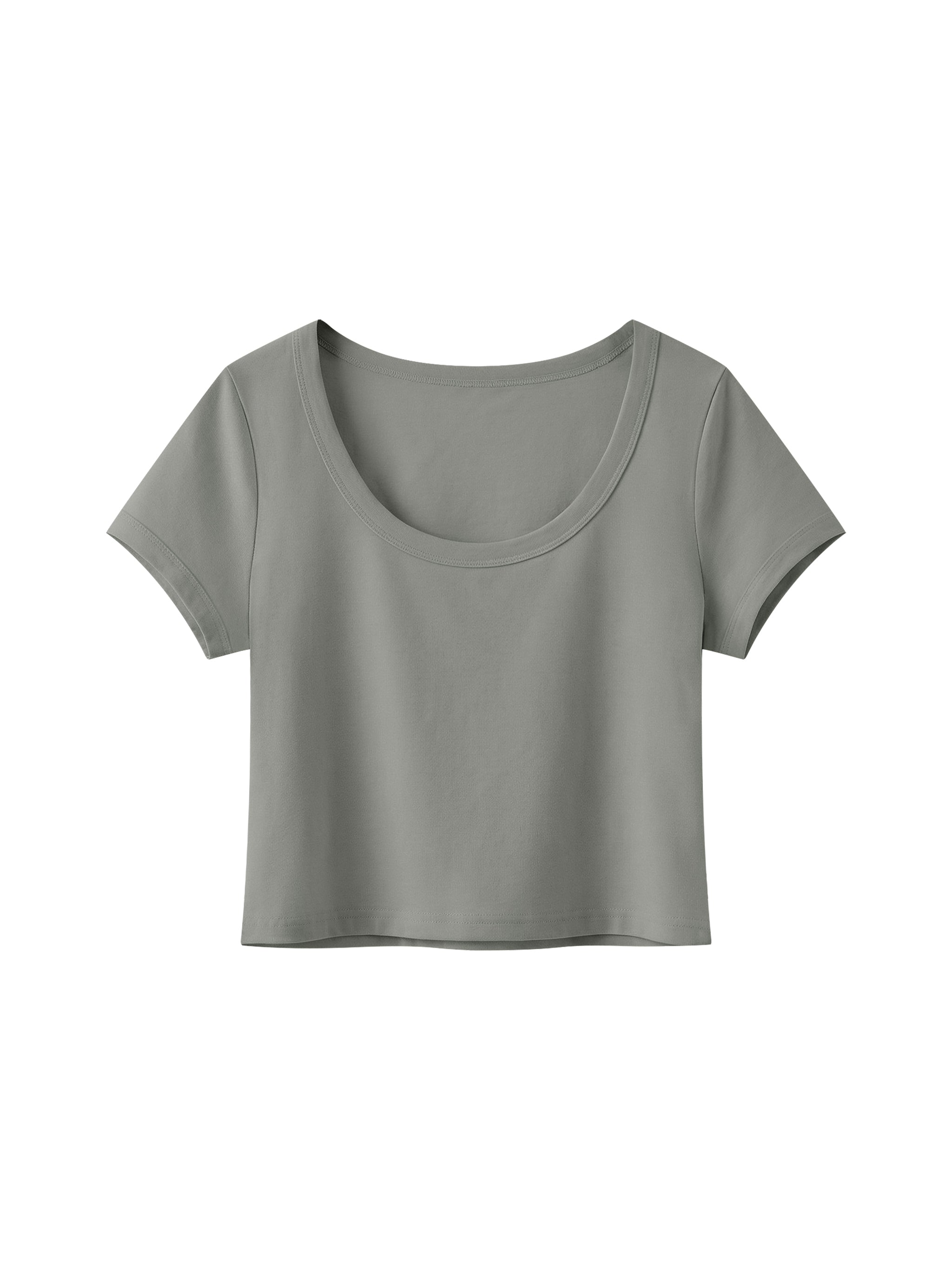 Women's Solid Color Slim Crop T-Shirt – Fitted Everyday Essential Crop Top