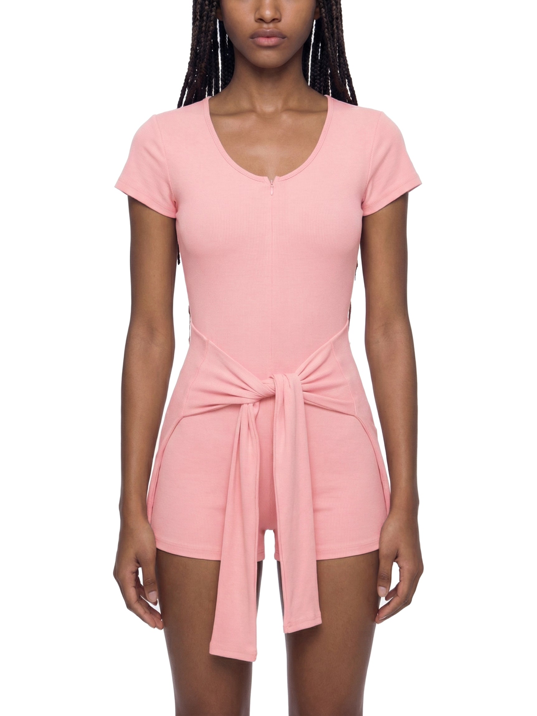 Women's Dual-Function Cape Tie-Waist Romper – Slim Fit Casual One-Piece Outfit