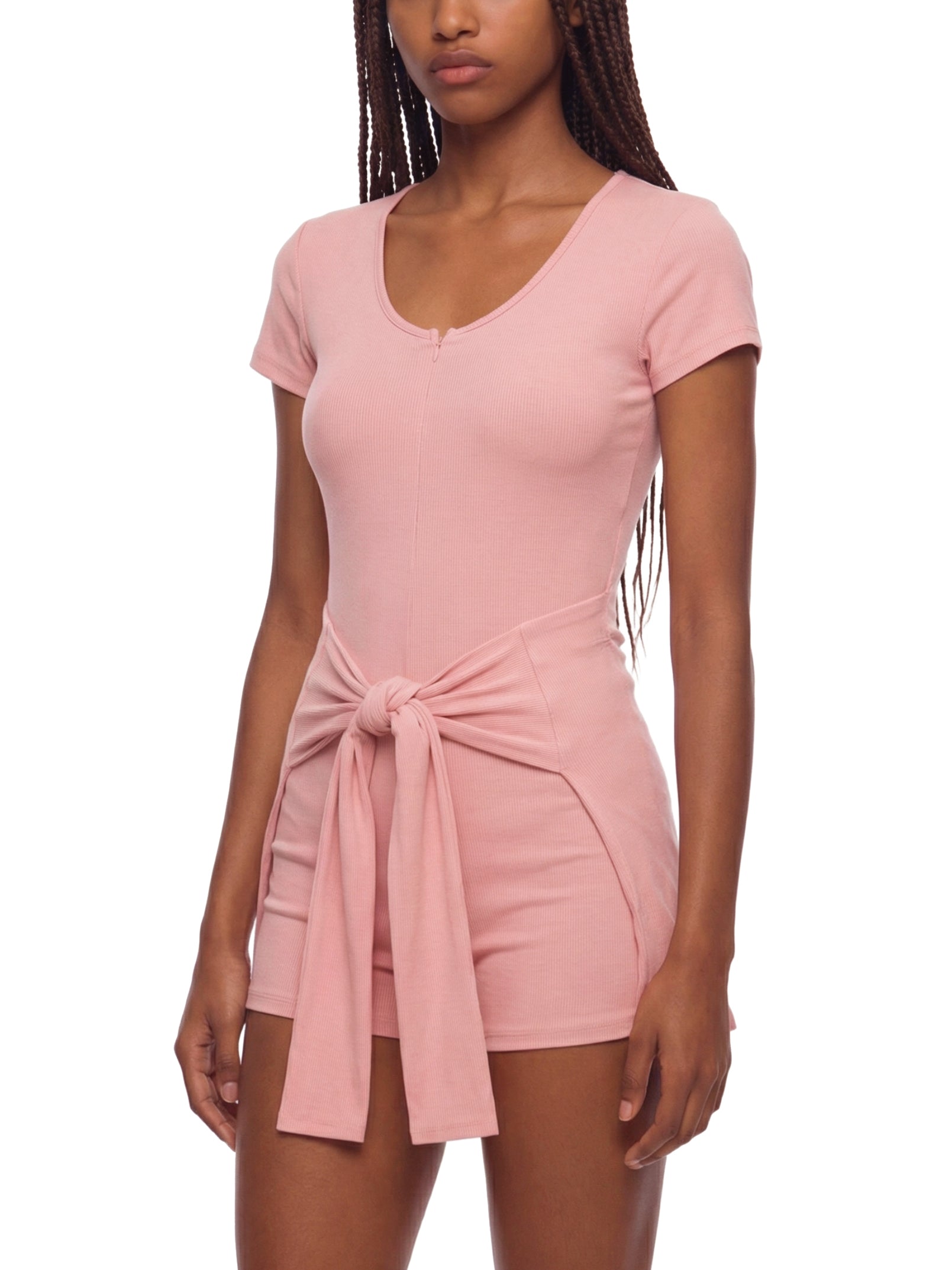 Women's Dual-Function Cape Tie-Waist Romper – Slim Fit Casual One-Piece Outfit