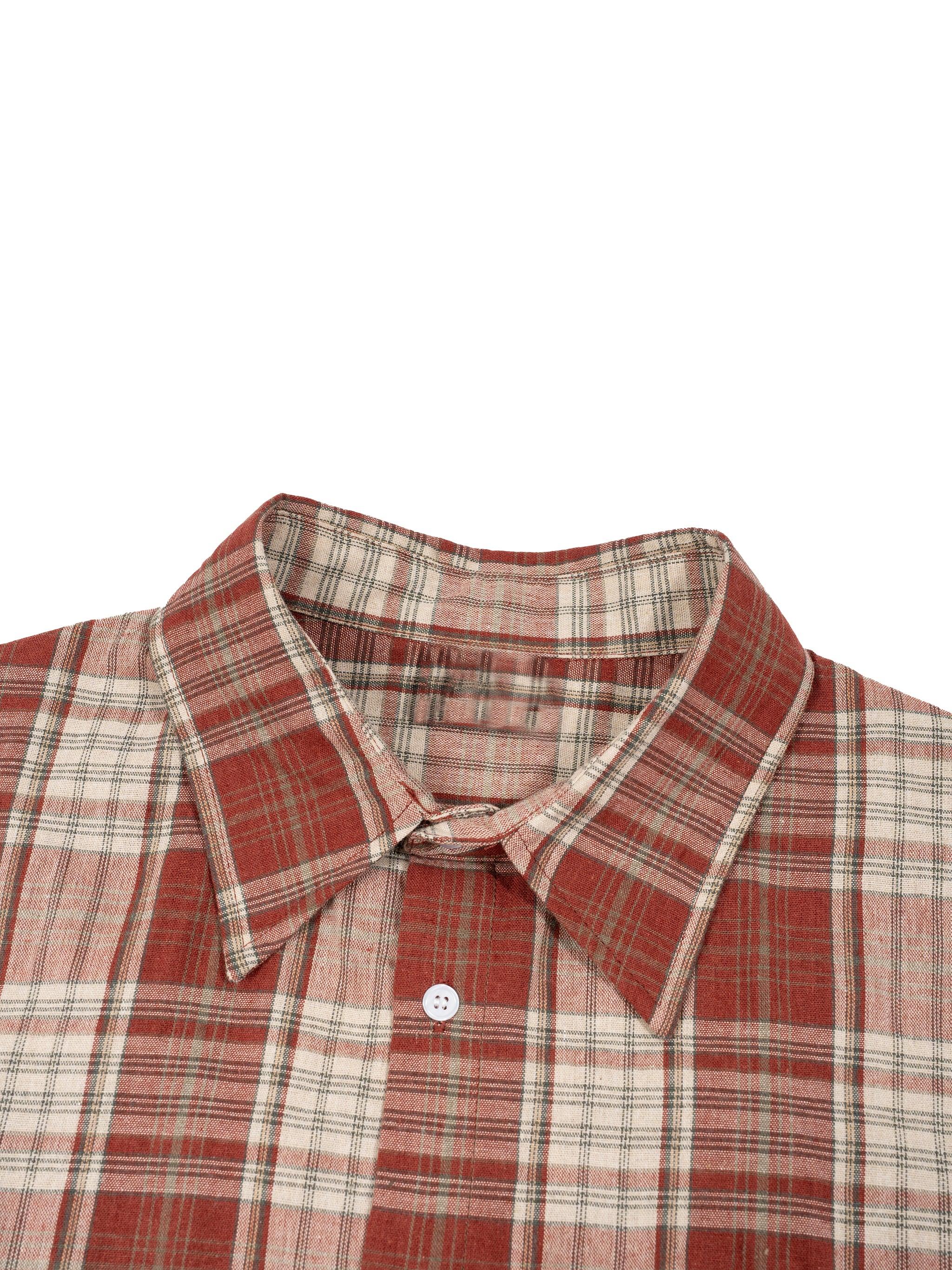 Unisex Plaid Boxy Short Sleeve Shirt – Oversized Casual Button-Up Shirt