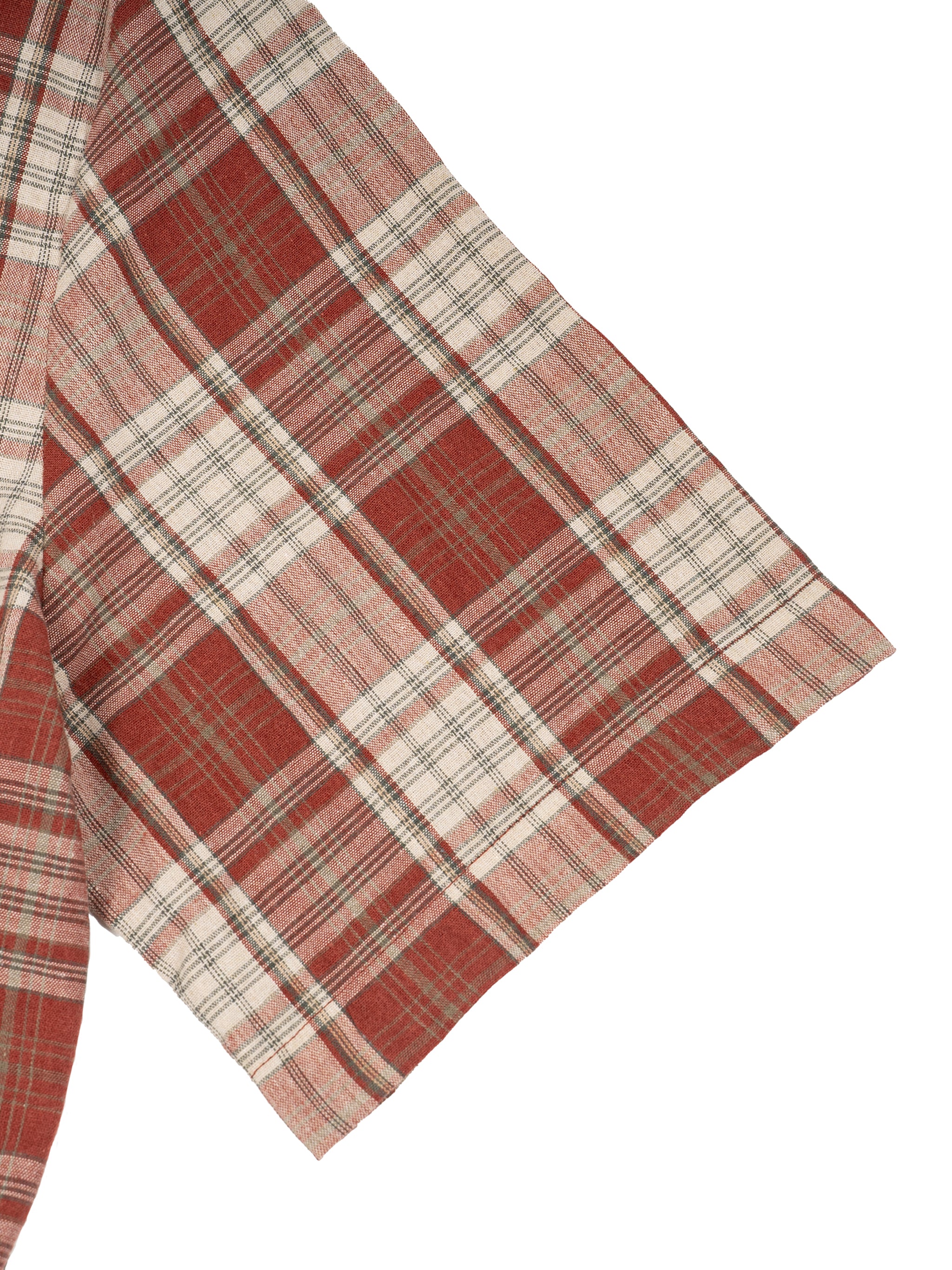 Unisex Plaid Boxy Short Sleeve Shirt – Oversized Casual Button-Up Shirt