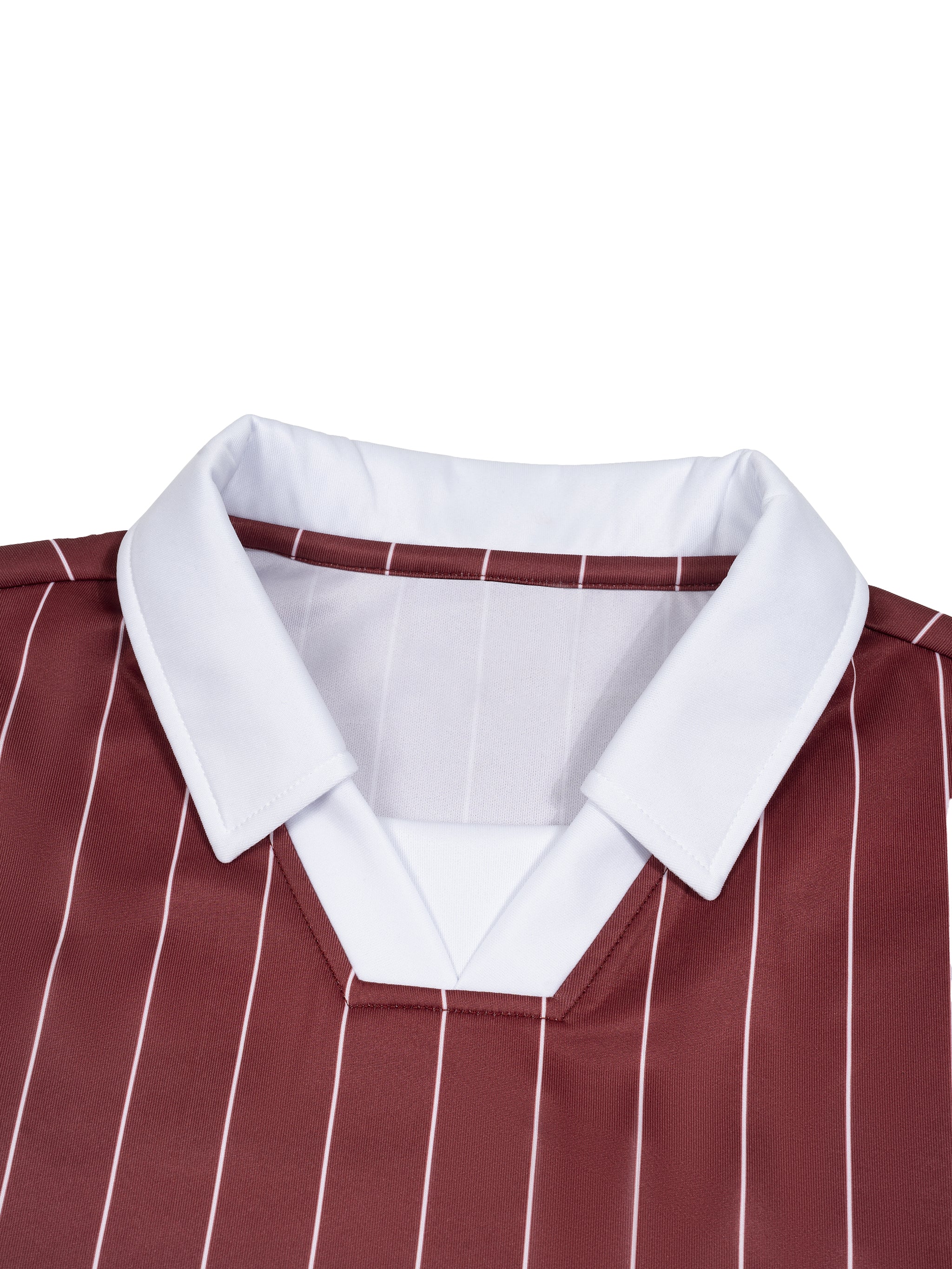 Unisex Pinstripe Collared Soccer Jersey – Oversized Retro Soccer Shirt