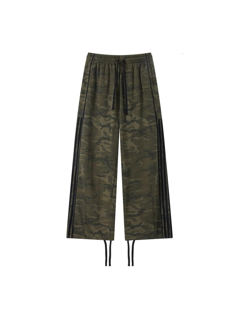 Unisex Camo Wide Leg Sweatpants – Oversized Streetwear Lounge Pants