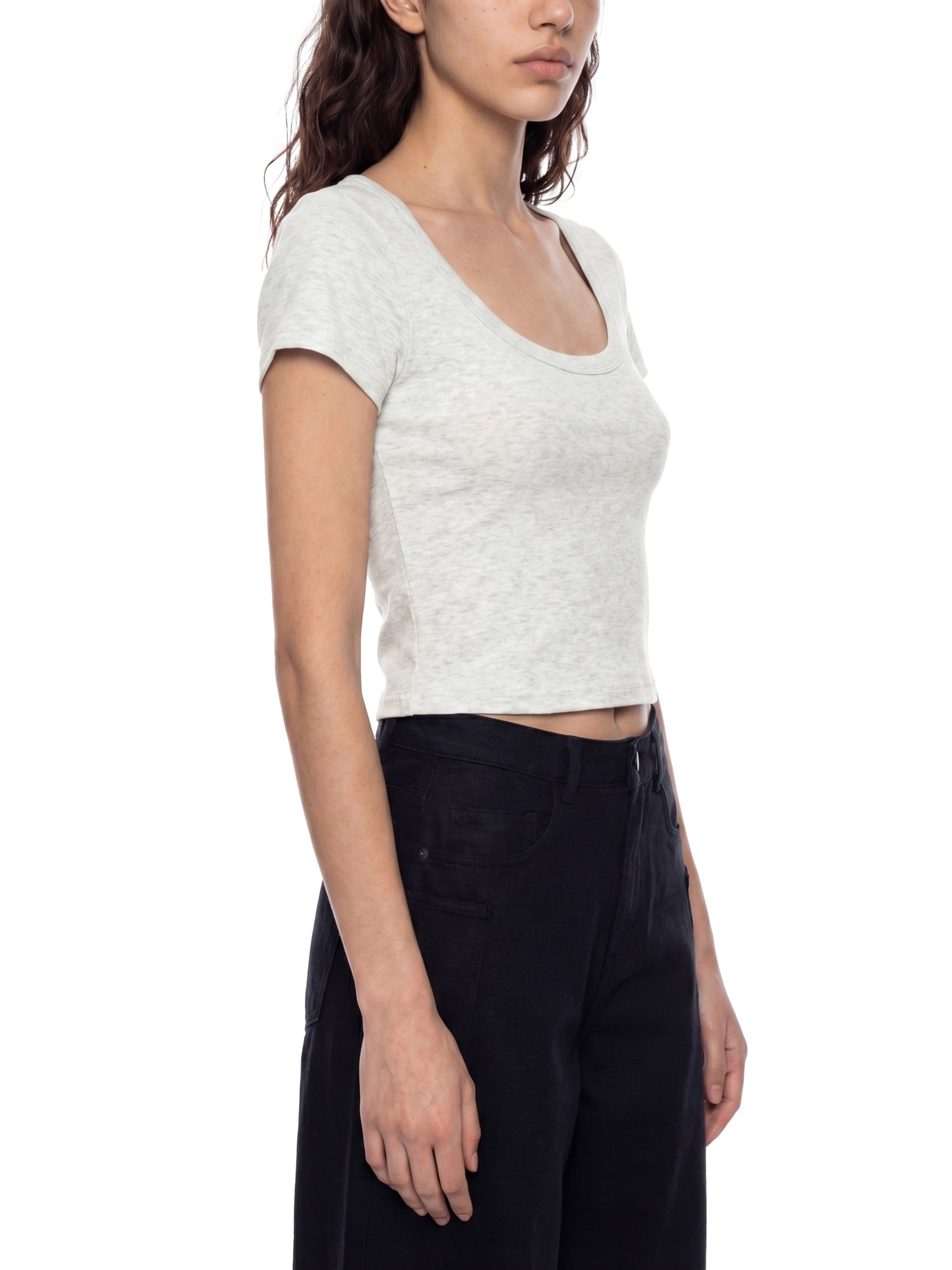 Women's Solid Color Slim Crop T-Shirt – Fitted Everyday Essential Crop Top
