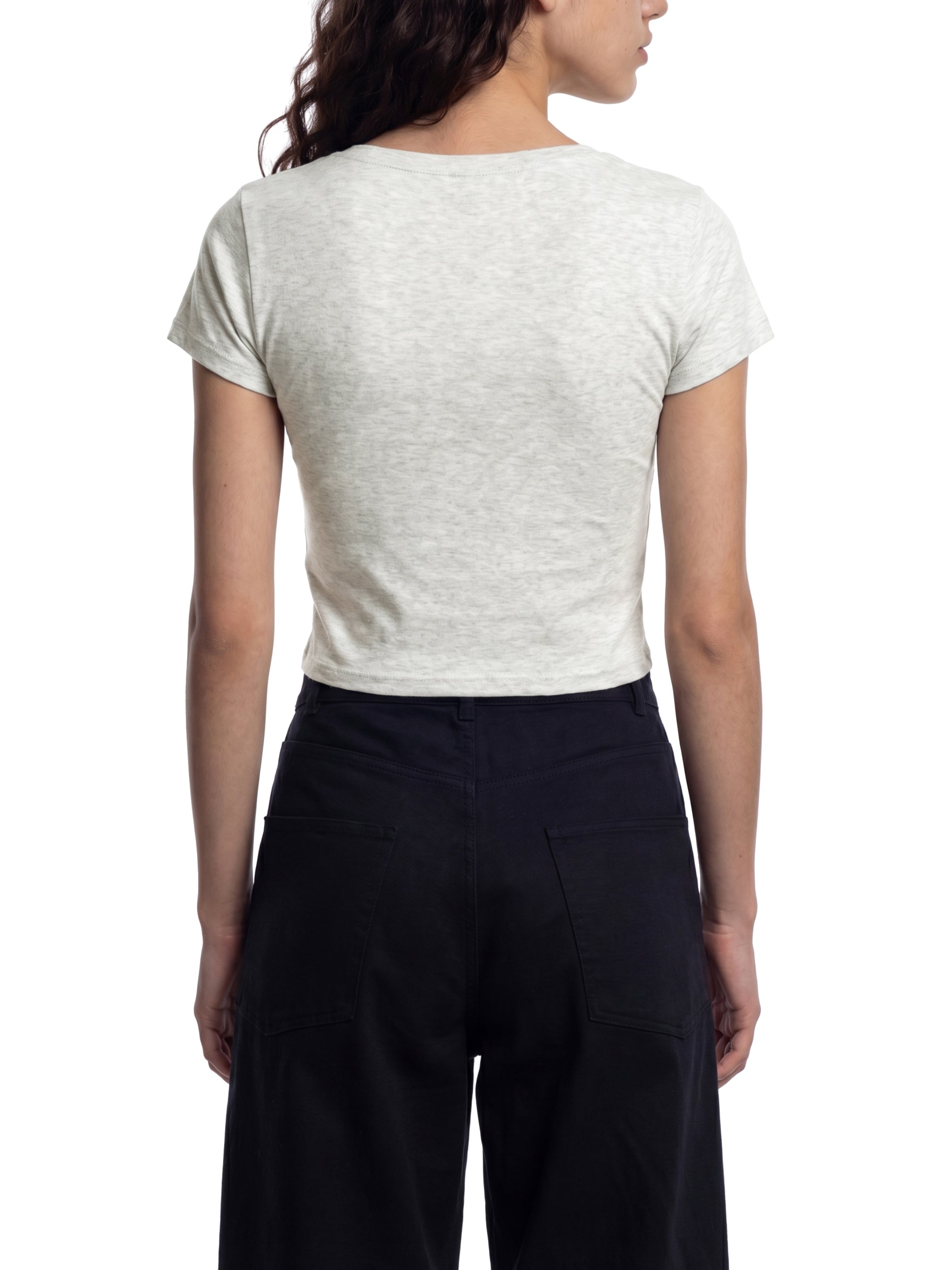 Women's Solid Color Slim Crop T-Shirt – Fitted Everyday Essential Crop Top