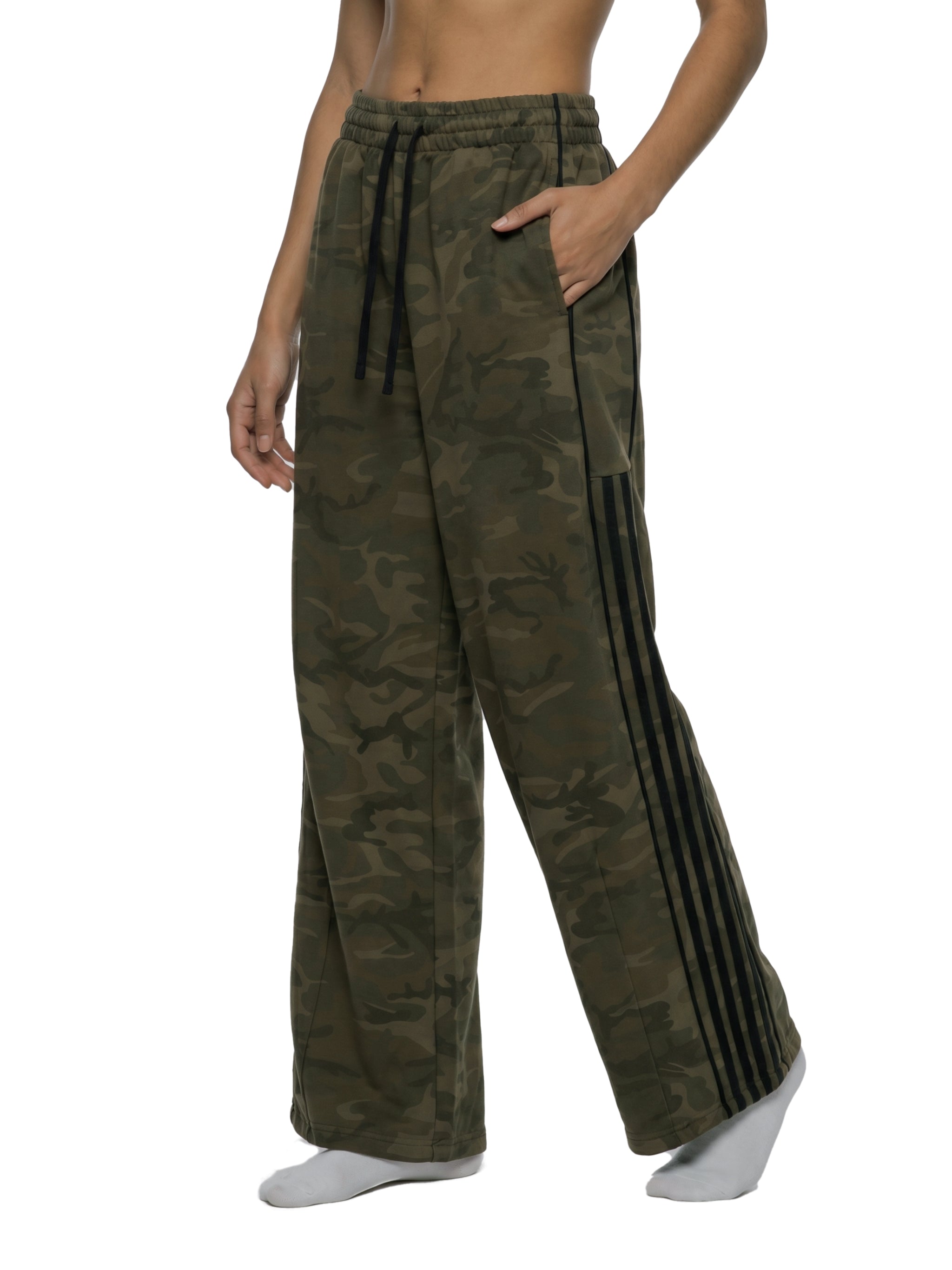 Unisex Camo Wide Leg Sweatpants – Oversized Streetwear Lounge Pants