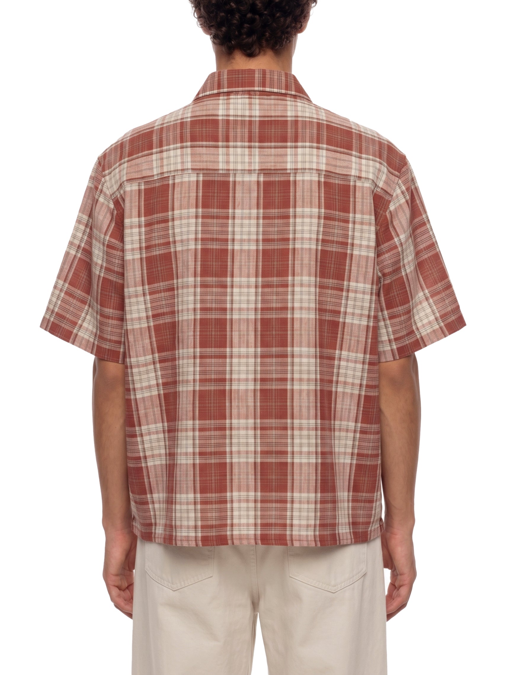 Unisex Plaid Boxy Short Sleeve Shirt – Oversized Casual Button-Up Shirt