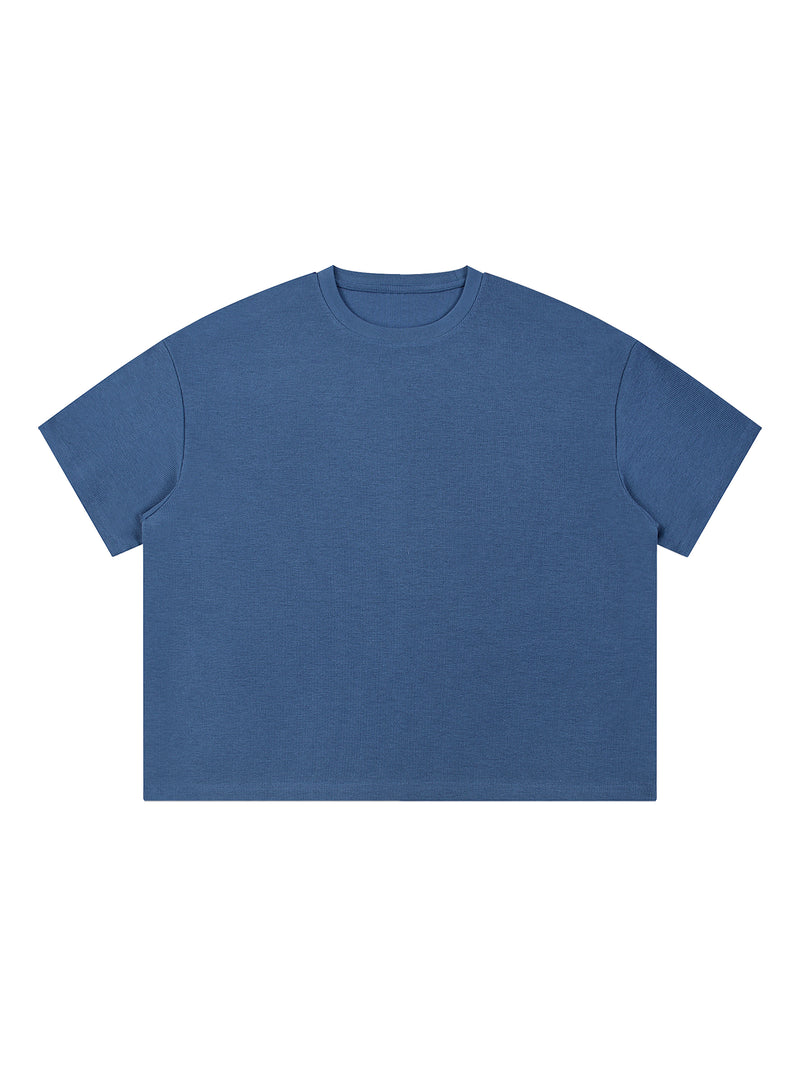 Unisex Waffle Boxy T-Shirt – Oversized Textured Streetwear Tee