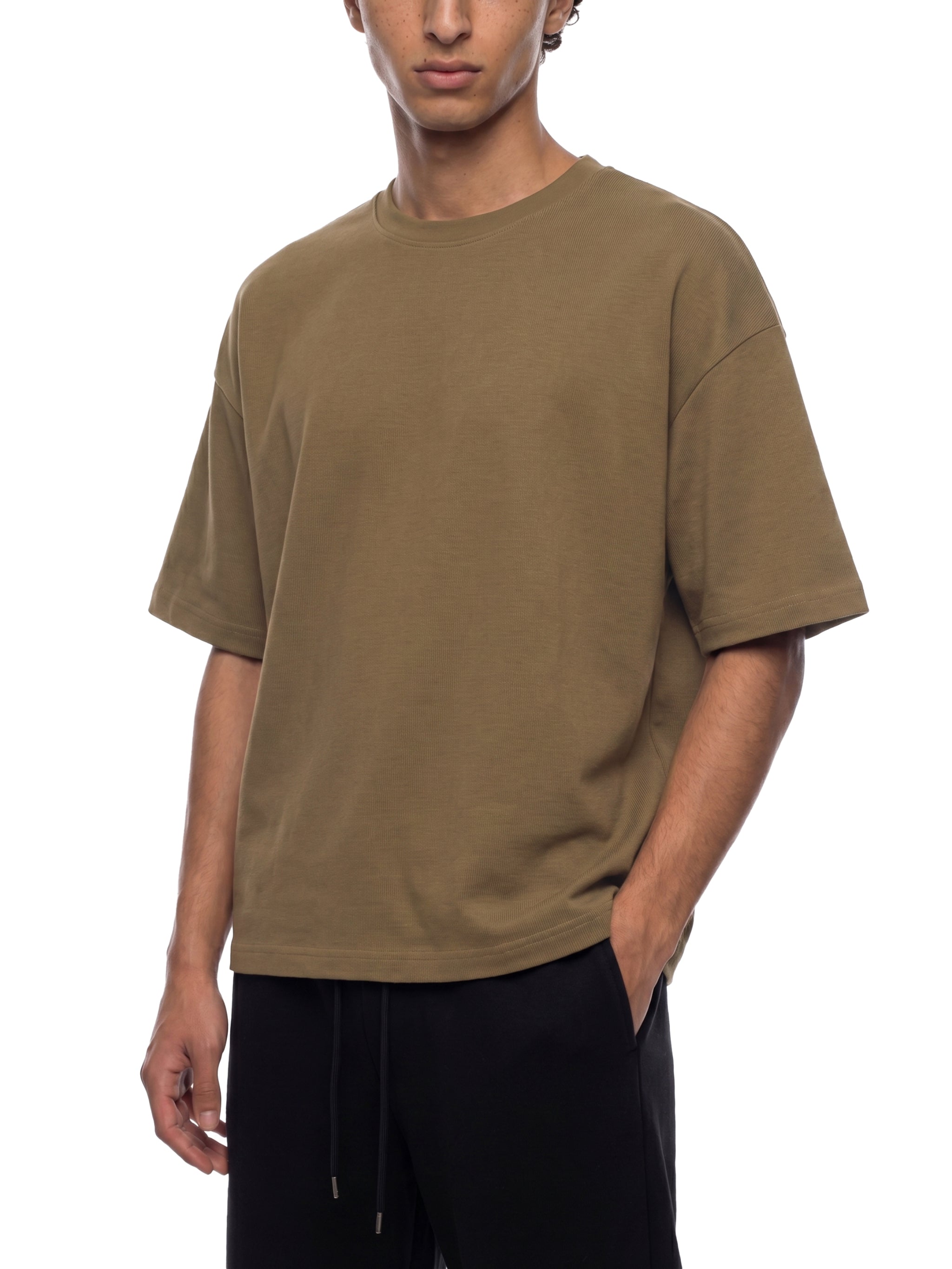 Unisex Waffle Boxy T-Shirt – Oversized Textured Streetwear Tee