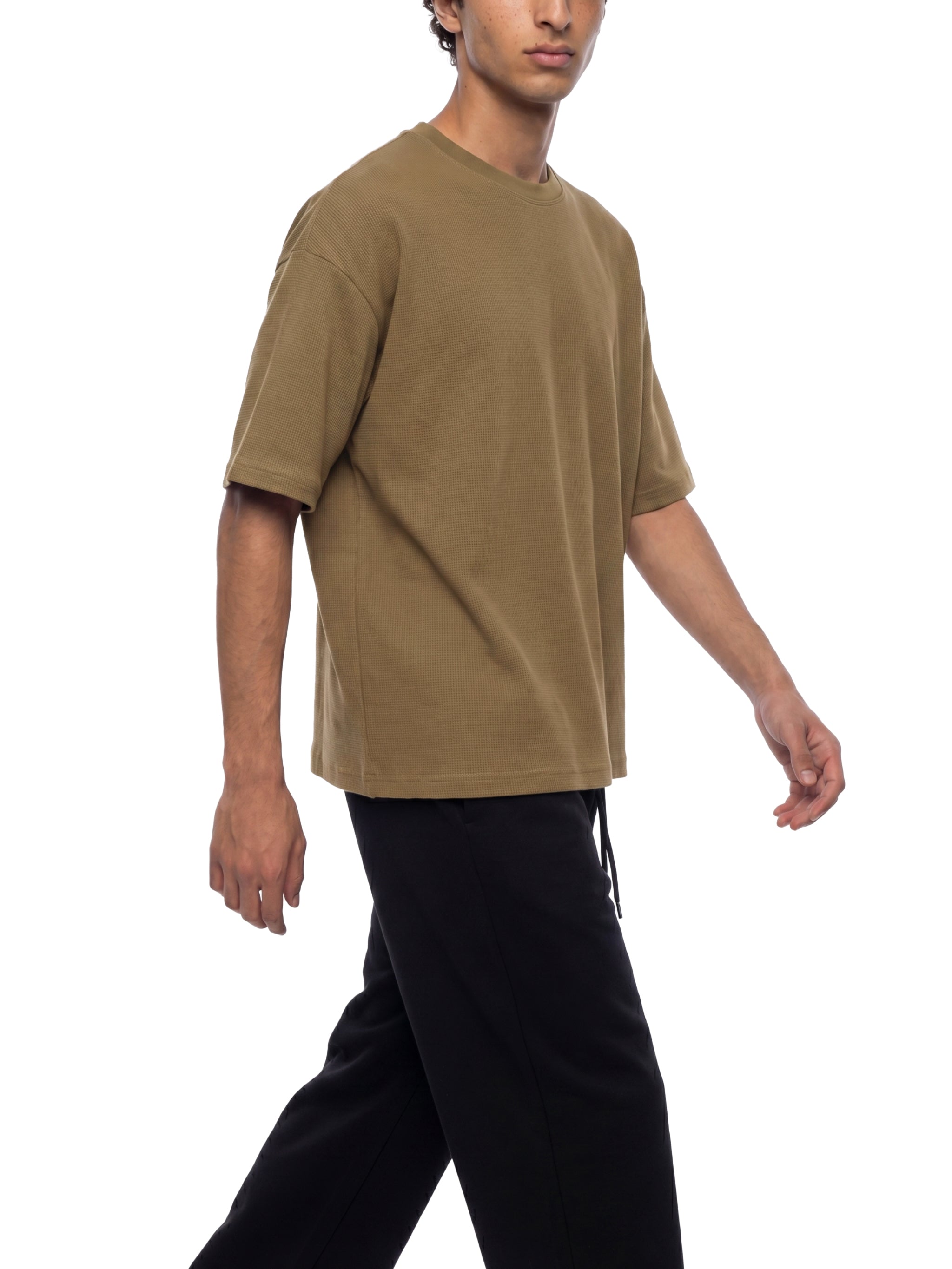 Unisex Waffle Boxy T-Shirt – Oversized Textured Streetwear Tee