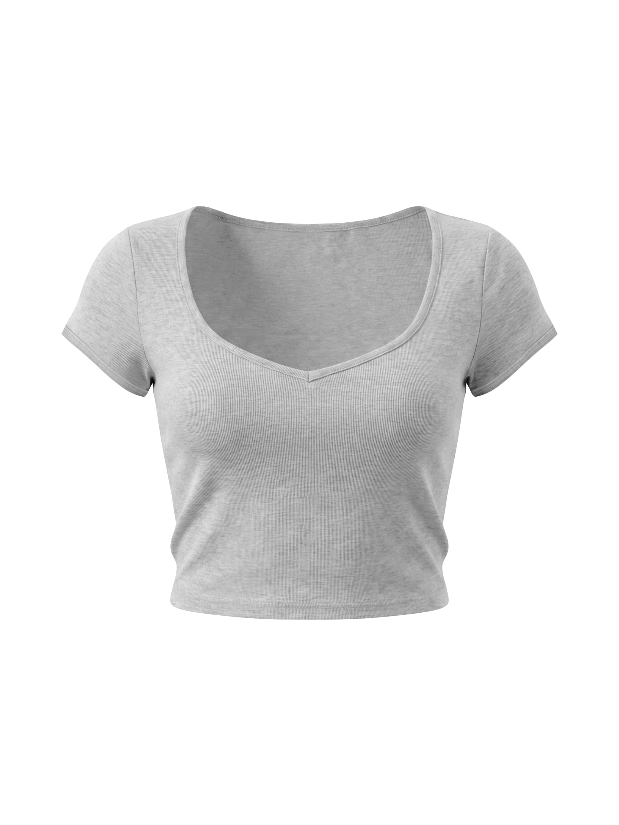 Women's Slim Cap Sleeve Crop T-Shirt – Fitted Everyday Essential Top