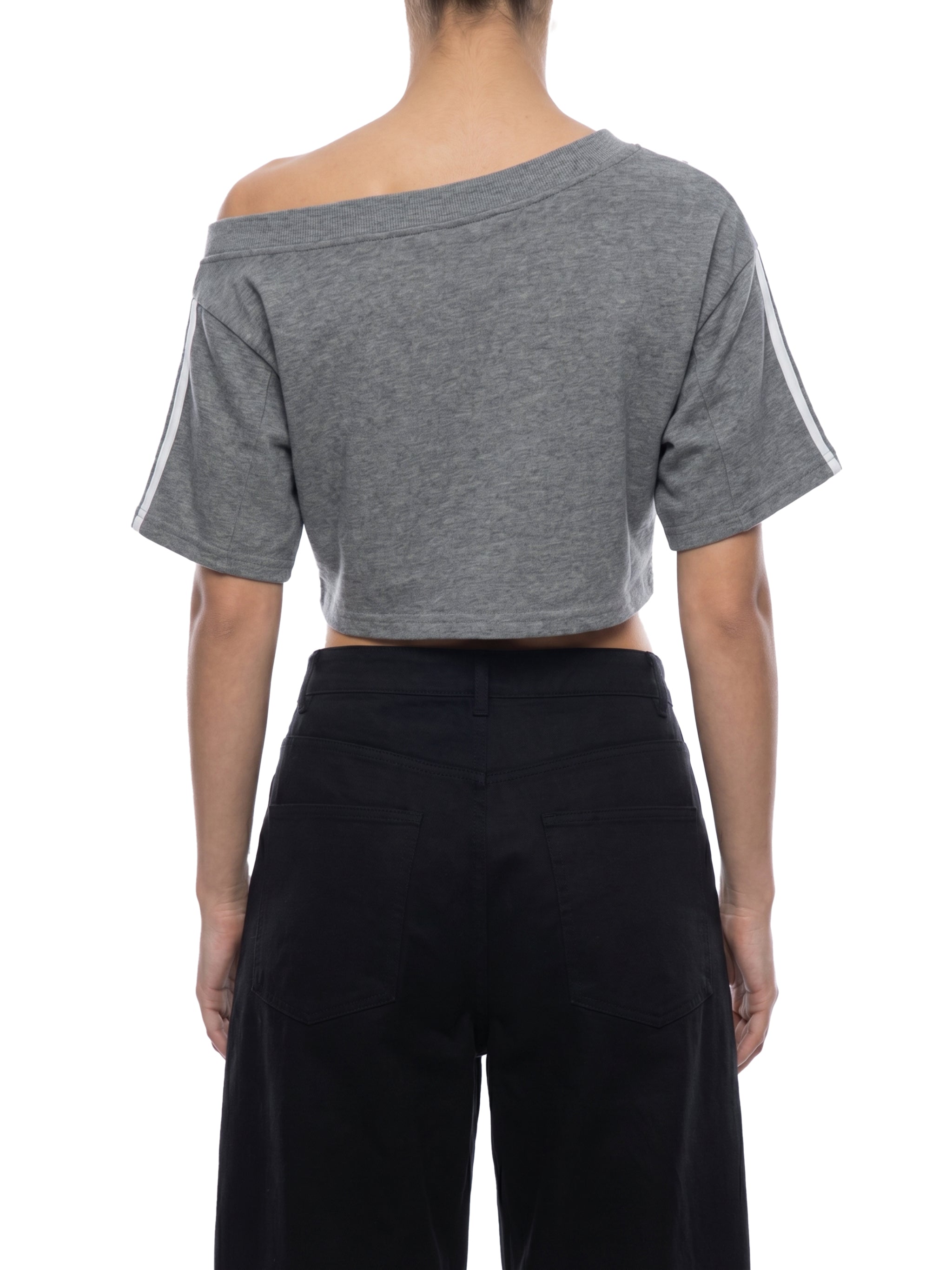 Women's Off-the-Shoulder Crop T-Shirt – Slim Fit Casual Fashion Top