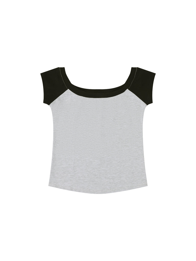 Women's Off-the-Shoulder Crop T-Shirt – Slim Fit Casual Fashion Top