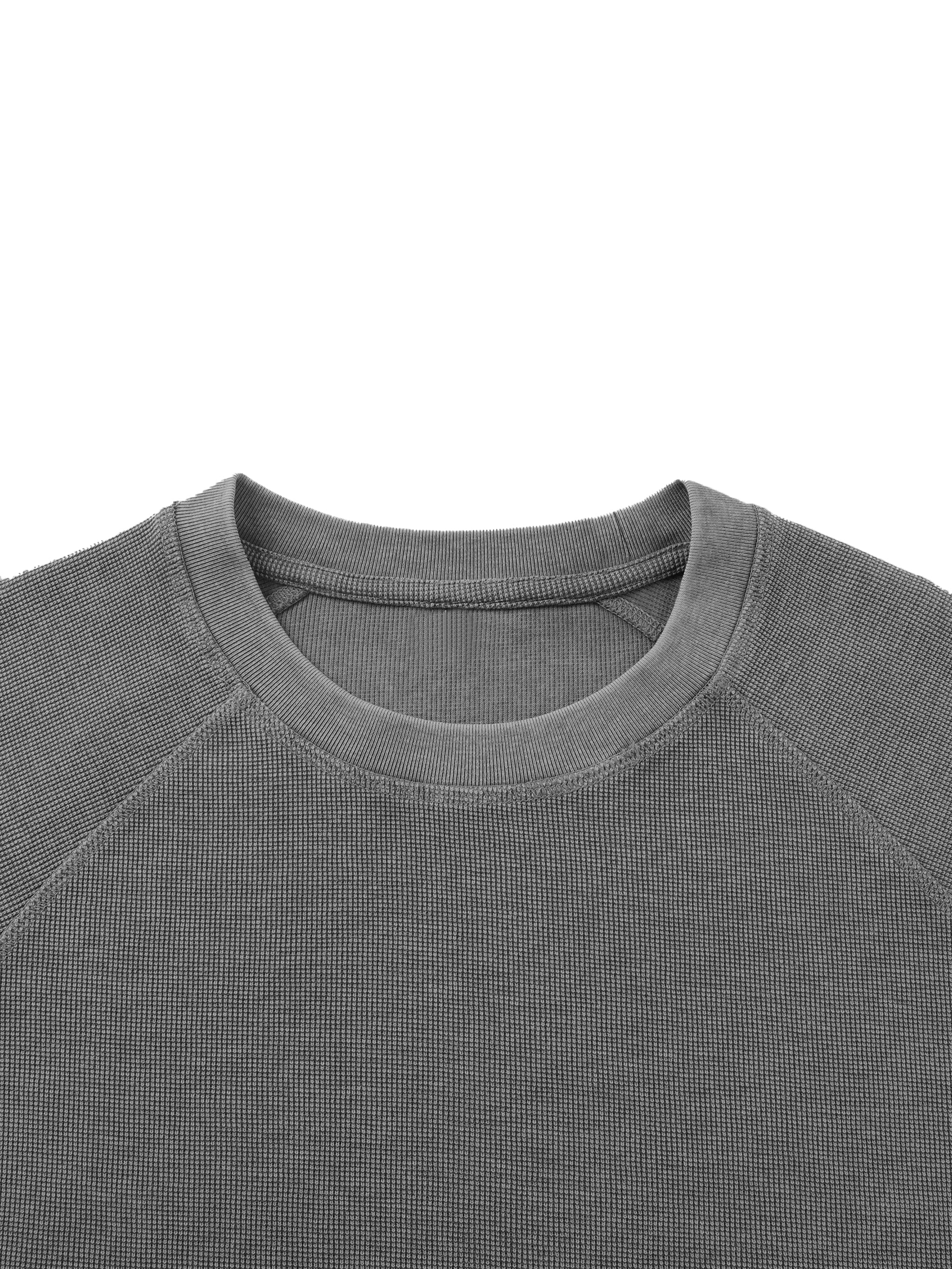 Unisex Vintage Wash Boxy Waffle T-Shirt – Oversized Textured Streetwear Tee