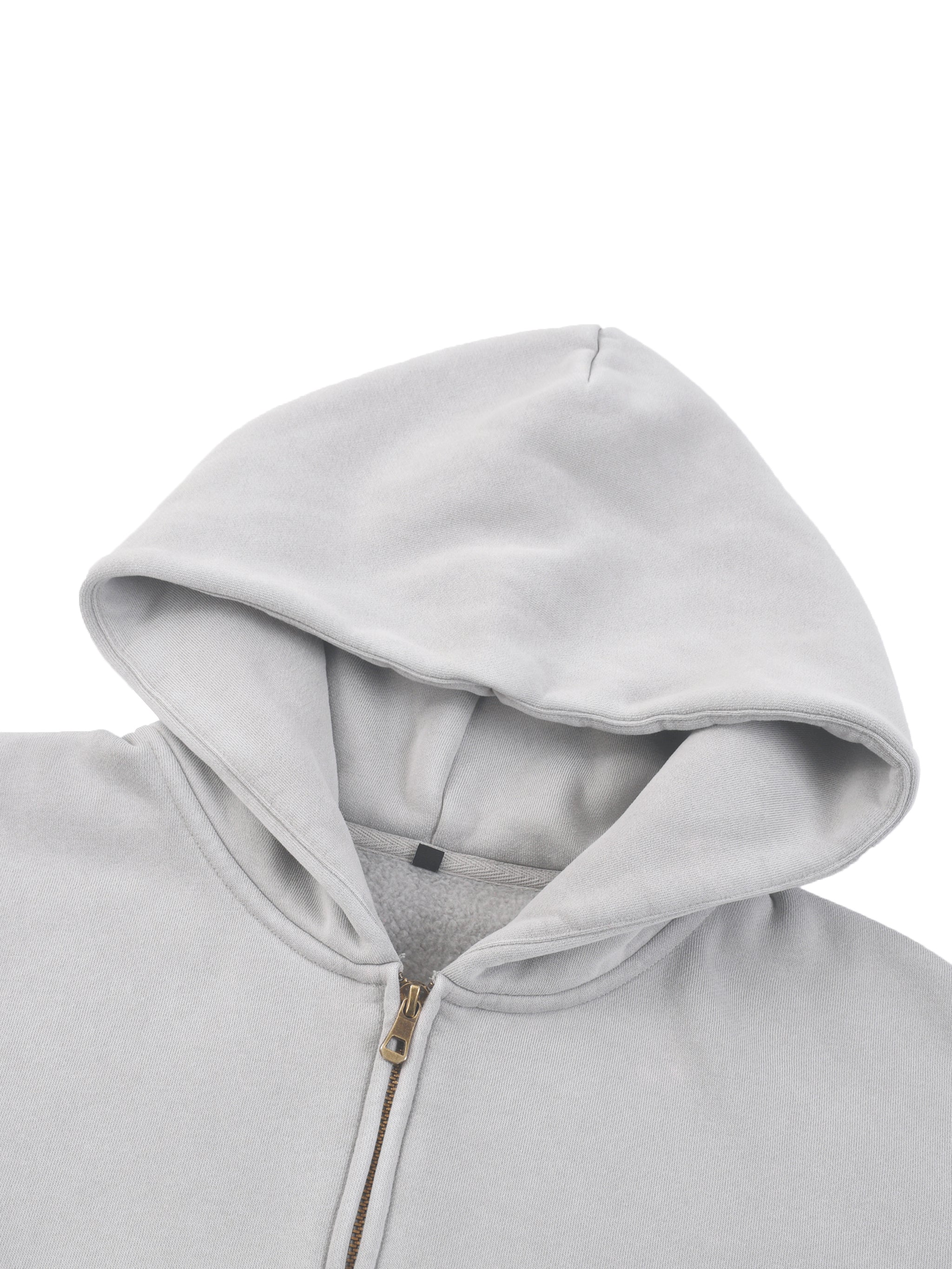Unisex Vintage Sunfade Two-Way Zip Boxy Fleece Hoodie – Oversized Heavyweight Hoodie