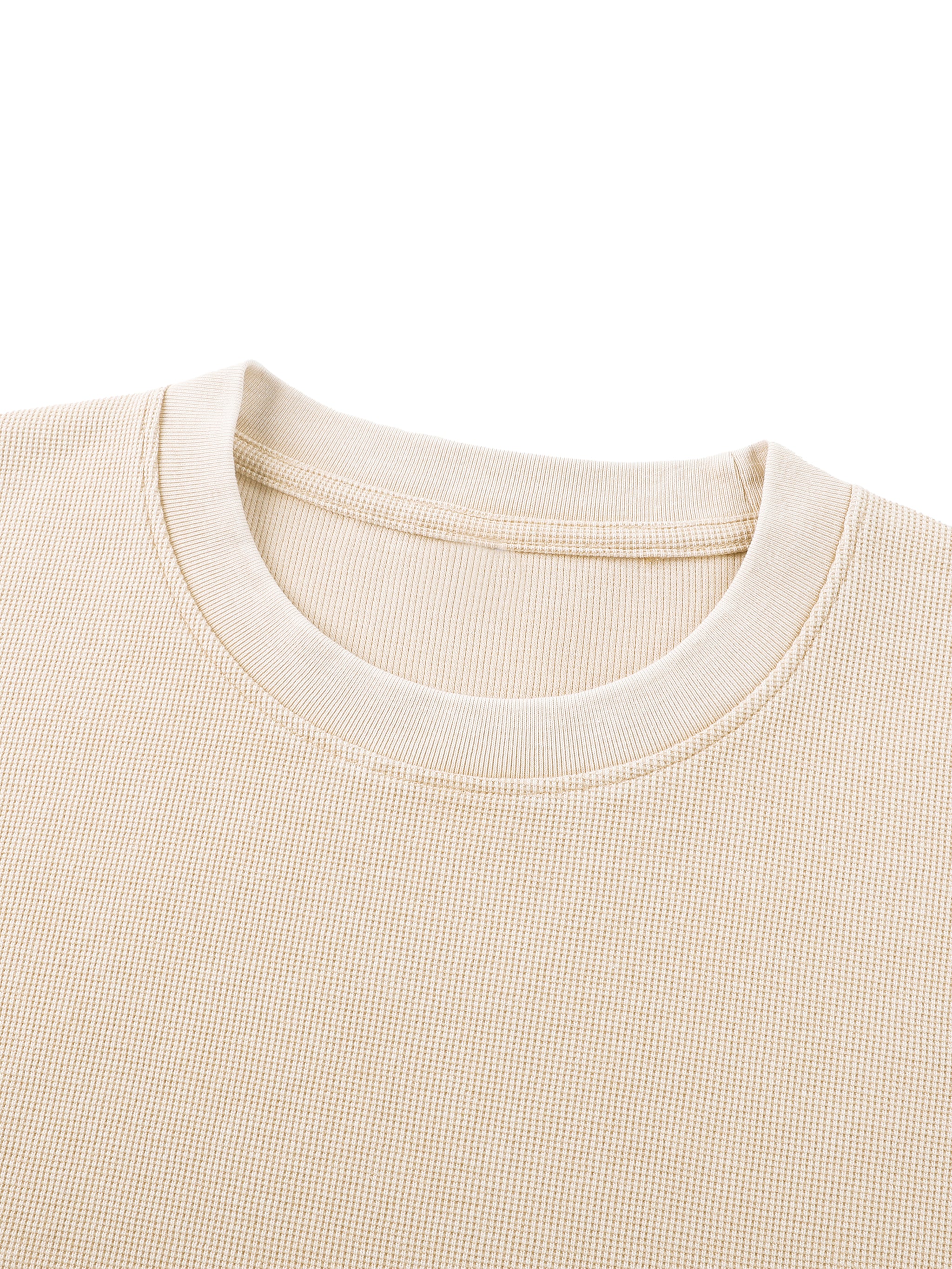 Unisex Vintage Wash Boxy Waffle Raw Edge T-Shirt – Oversized Premium Streetwear Tee