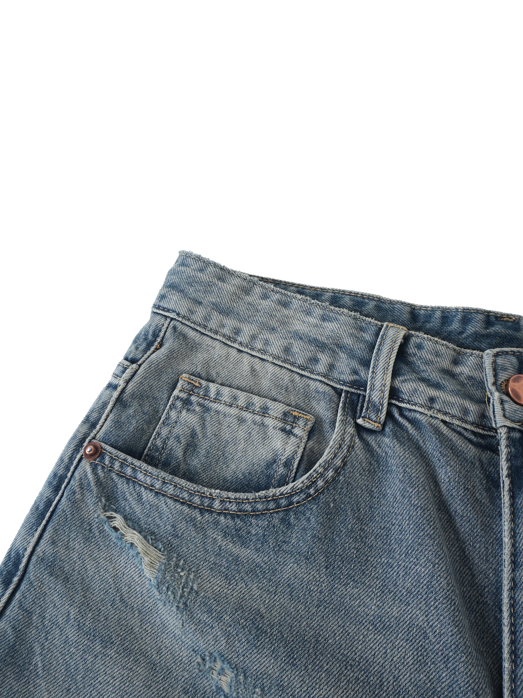 Men's Distressed Barrel Leg Jeans – Relaxed Fit Premium Denim Pants