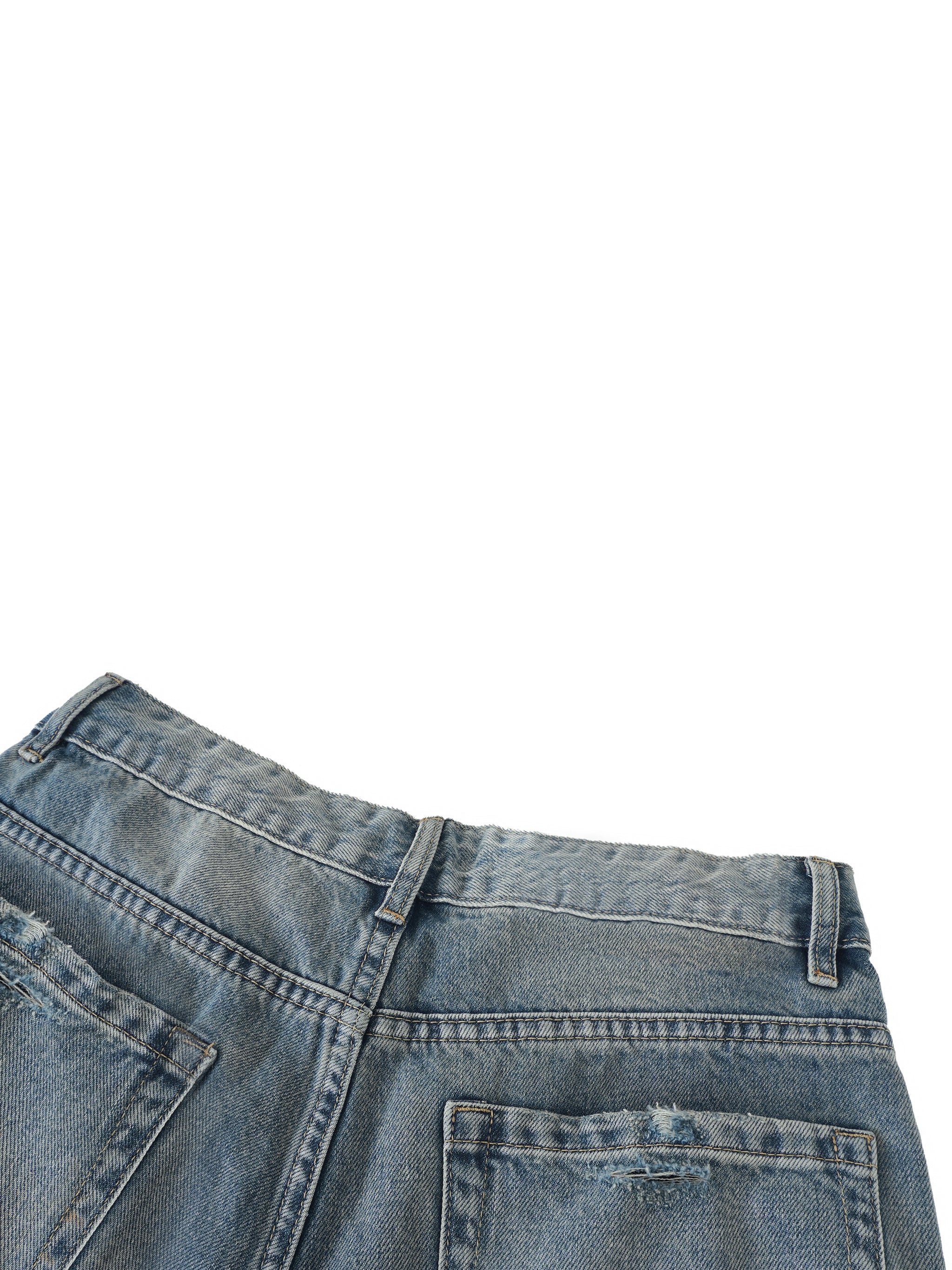 Men's Distressed Barrel Leg Jeans – Relaxed Fit Premium Denim Pants