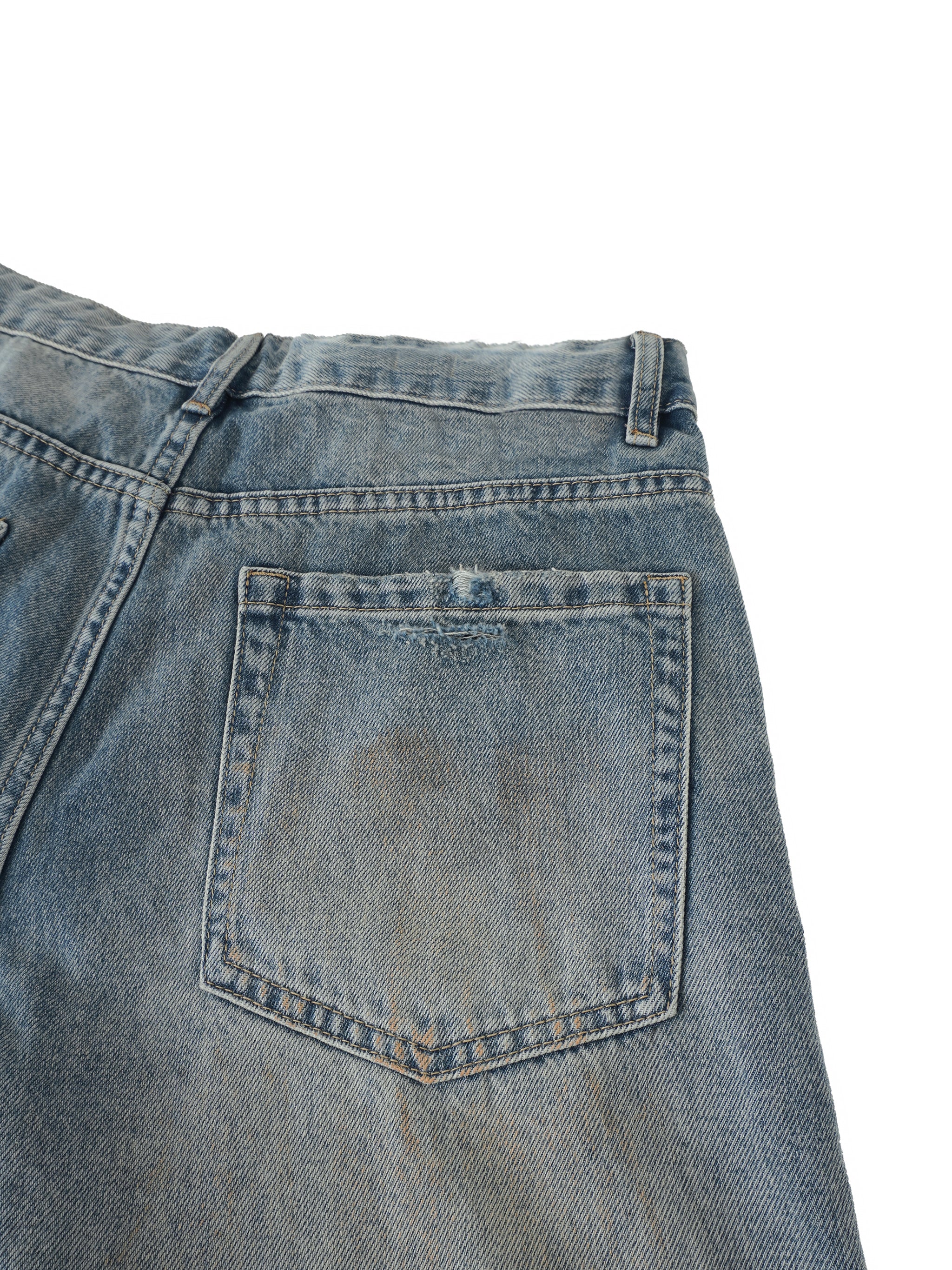 Men's Distressed Barrel Leg Jeans – Relaxed Fit Premium Denim Pants