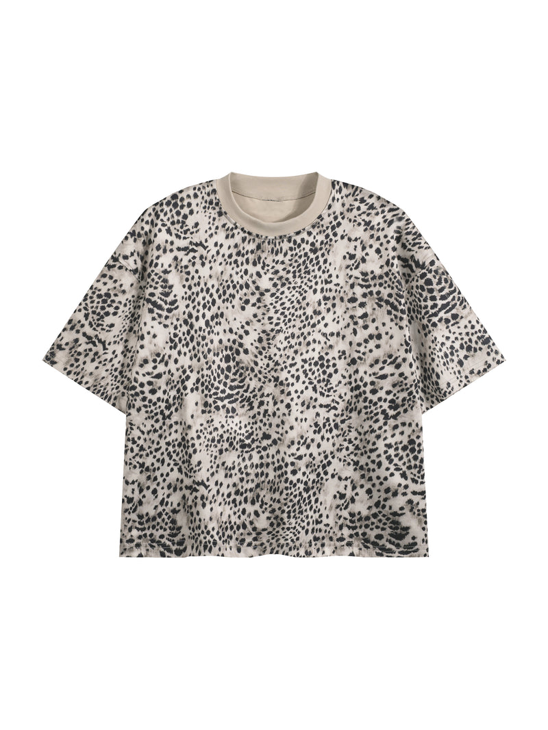 Unisex Leopard Print Boxy T-Shirt – Oversized Premium Streetwear Tee