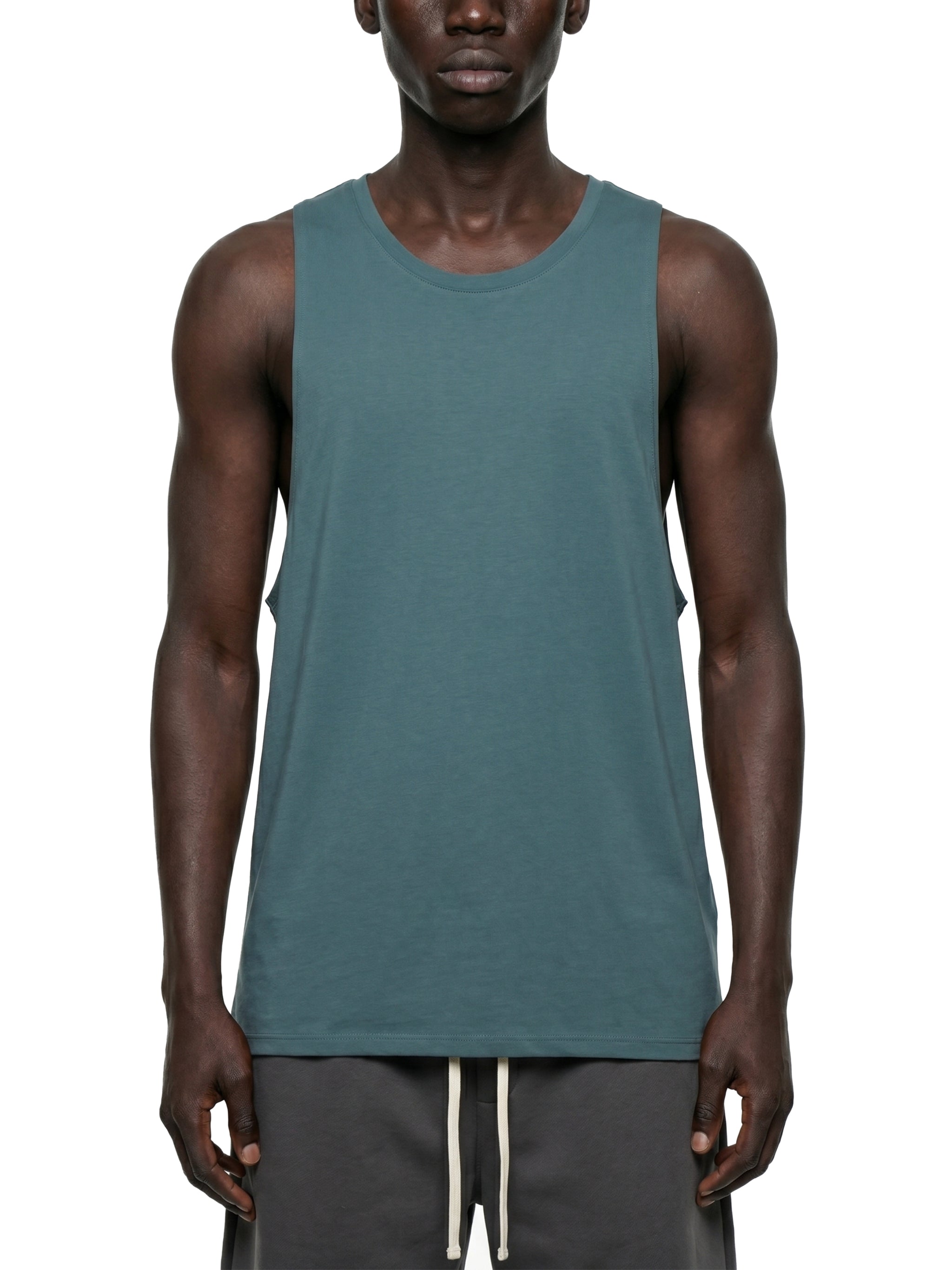 Men's Solid Color Crew Neck Tank Top – Premium Sleeveless Cotton Muscle Tee