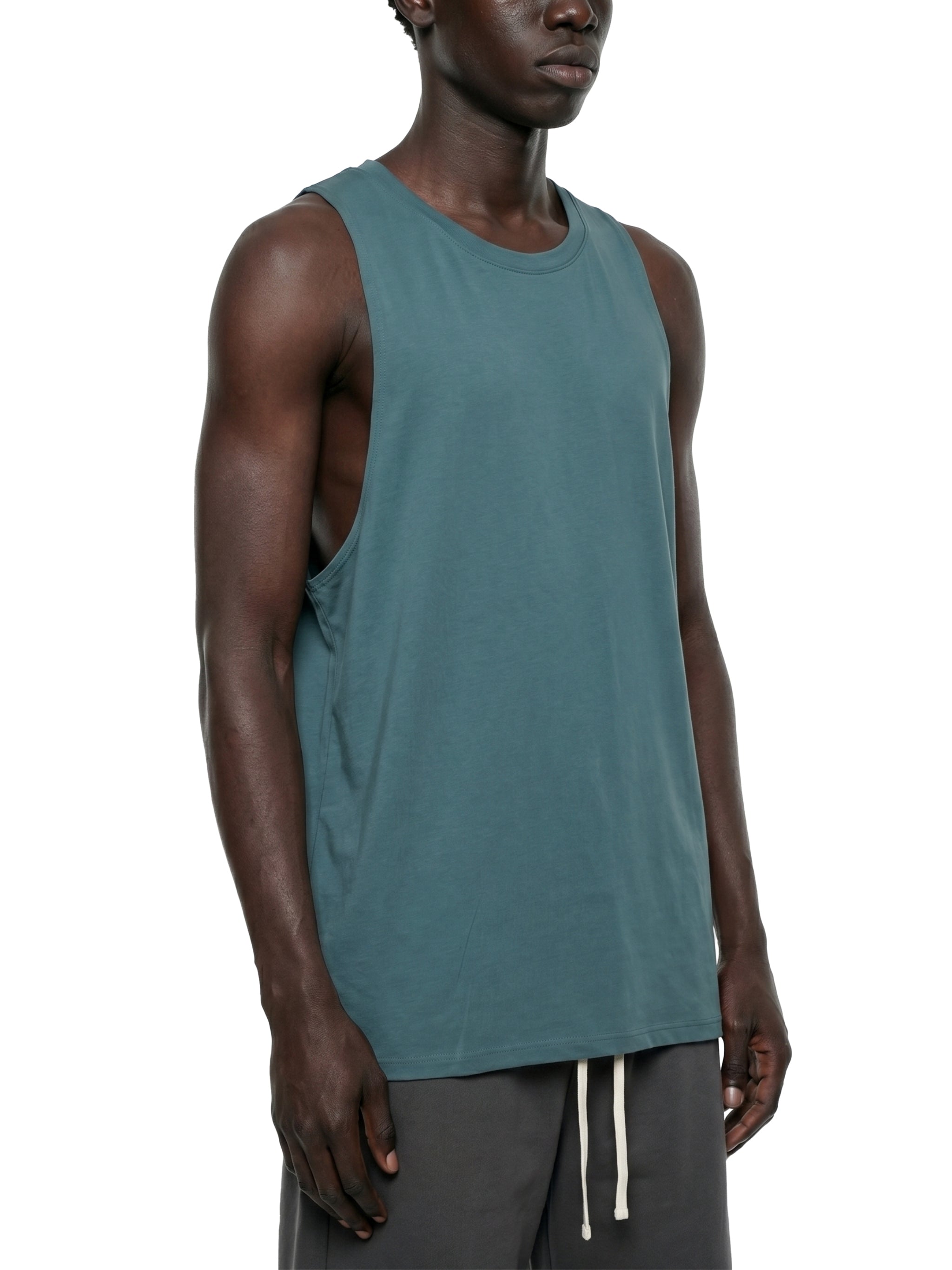 Men's Solid Color Crew Neck Tank Top – Premium Sleeveless Cotton Muscle Tee
