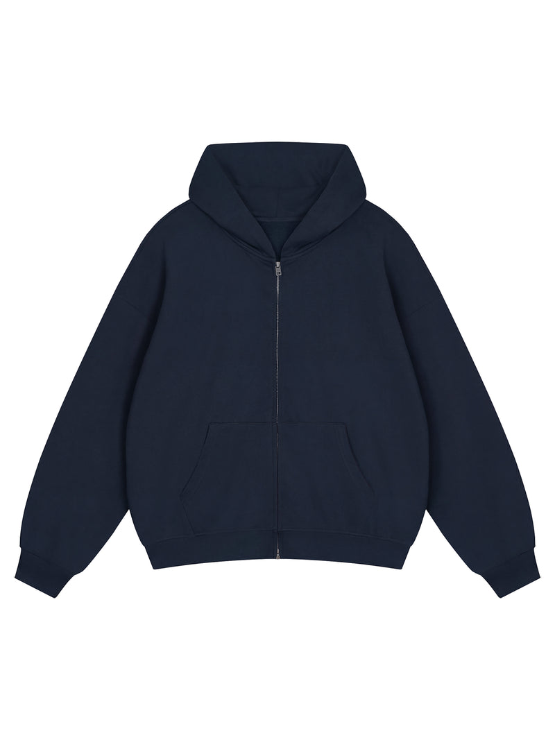 Unisex Loose Fit Full-Zip Hoodie – Premium Casual Streetwear Sweatshirt