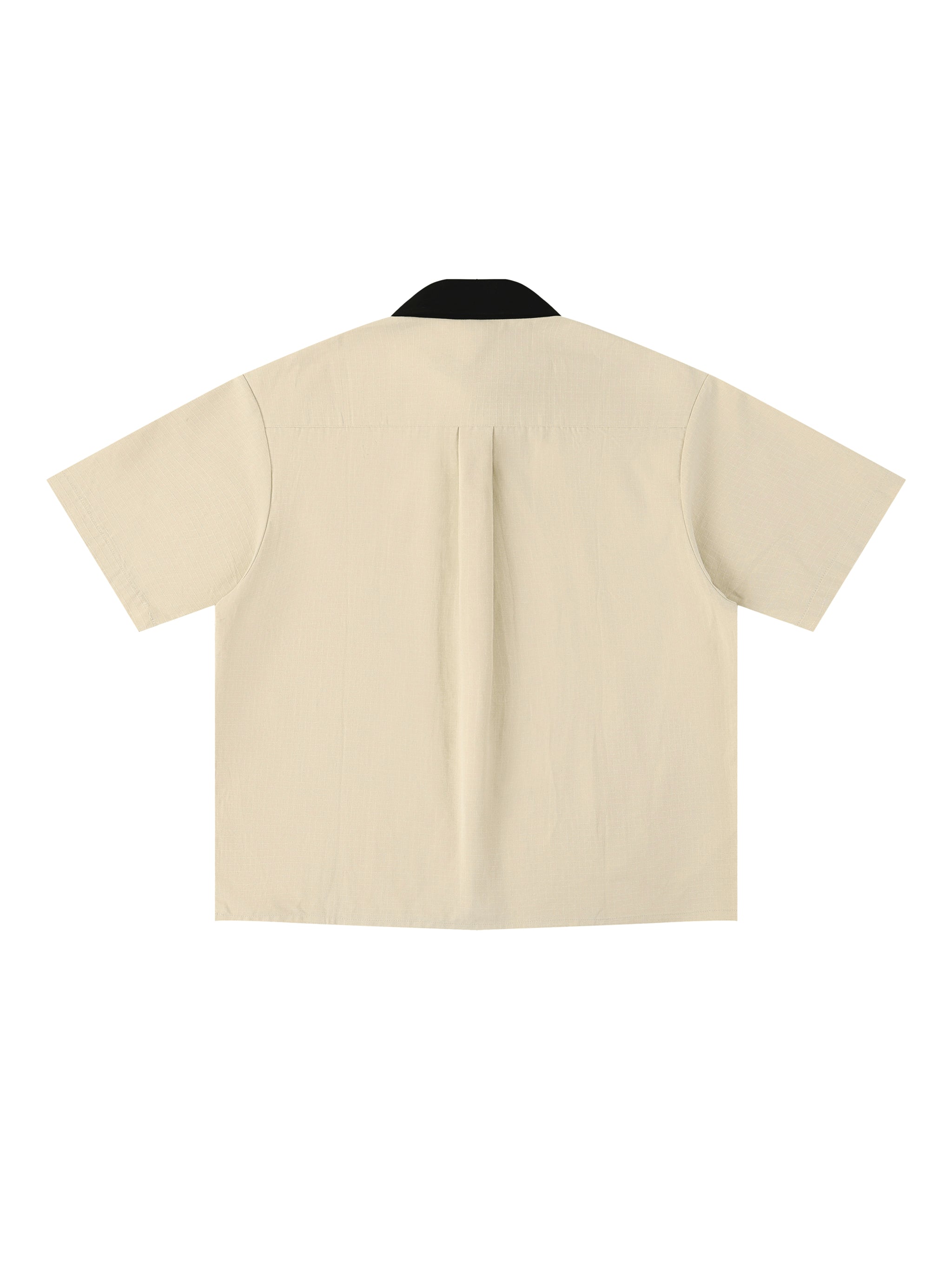 Unisex Color Block Short Sleeve Shirt – Relaxed Fit Casual Button-Up