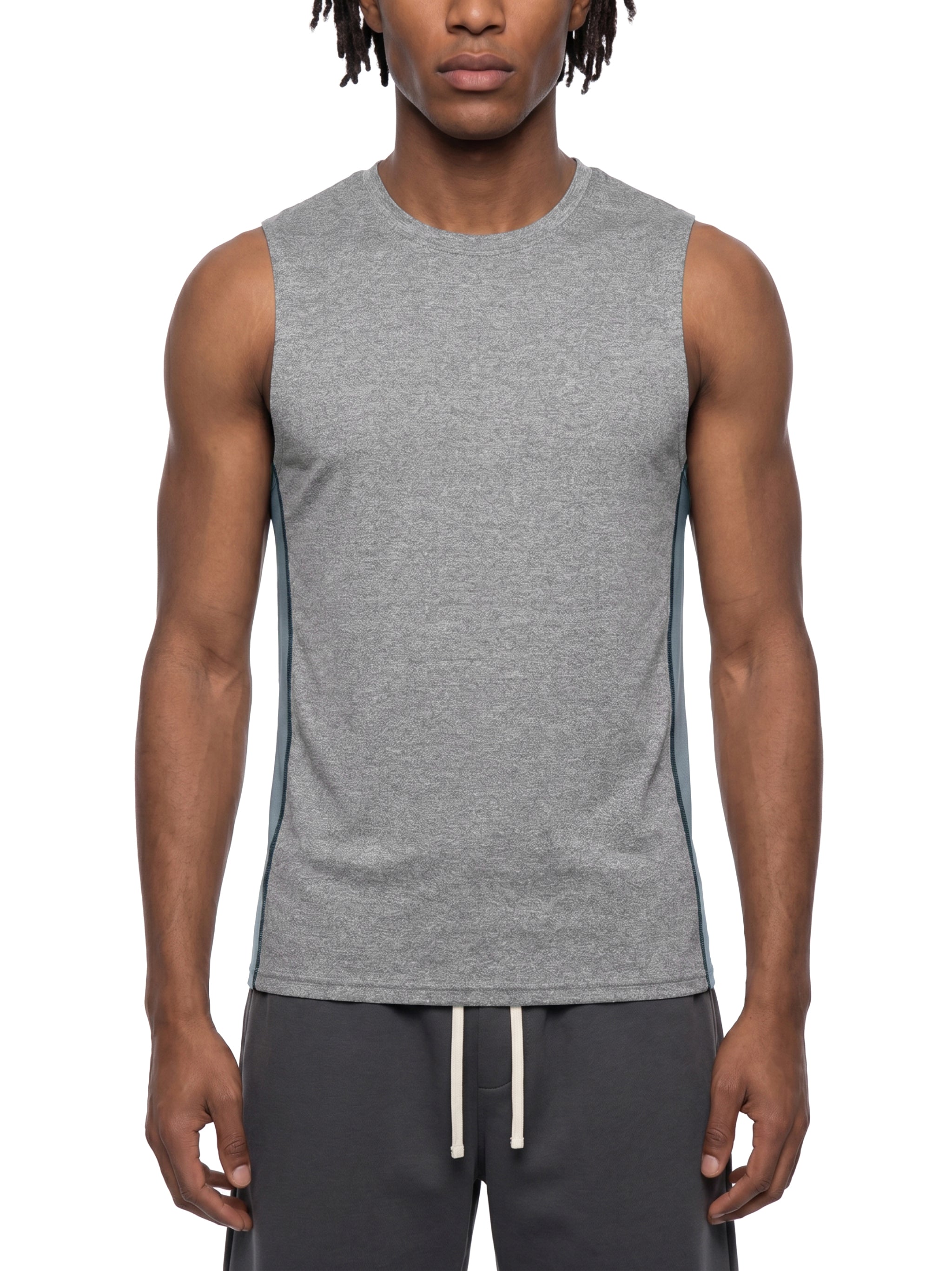 Men's Slim Fit Topstitch Tank Top – Premium Athletic Sleeveless Shirt