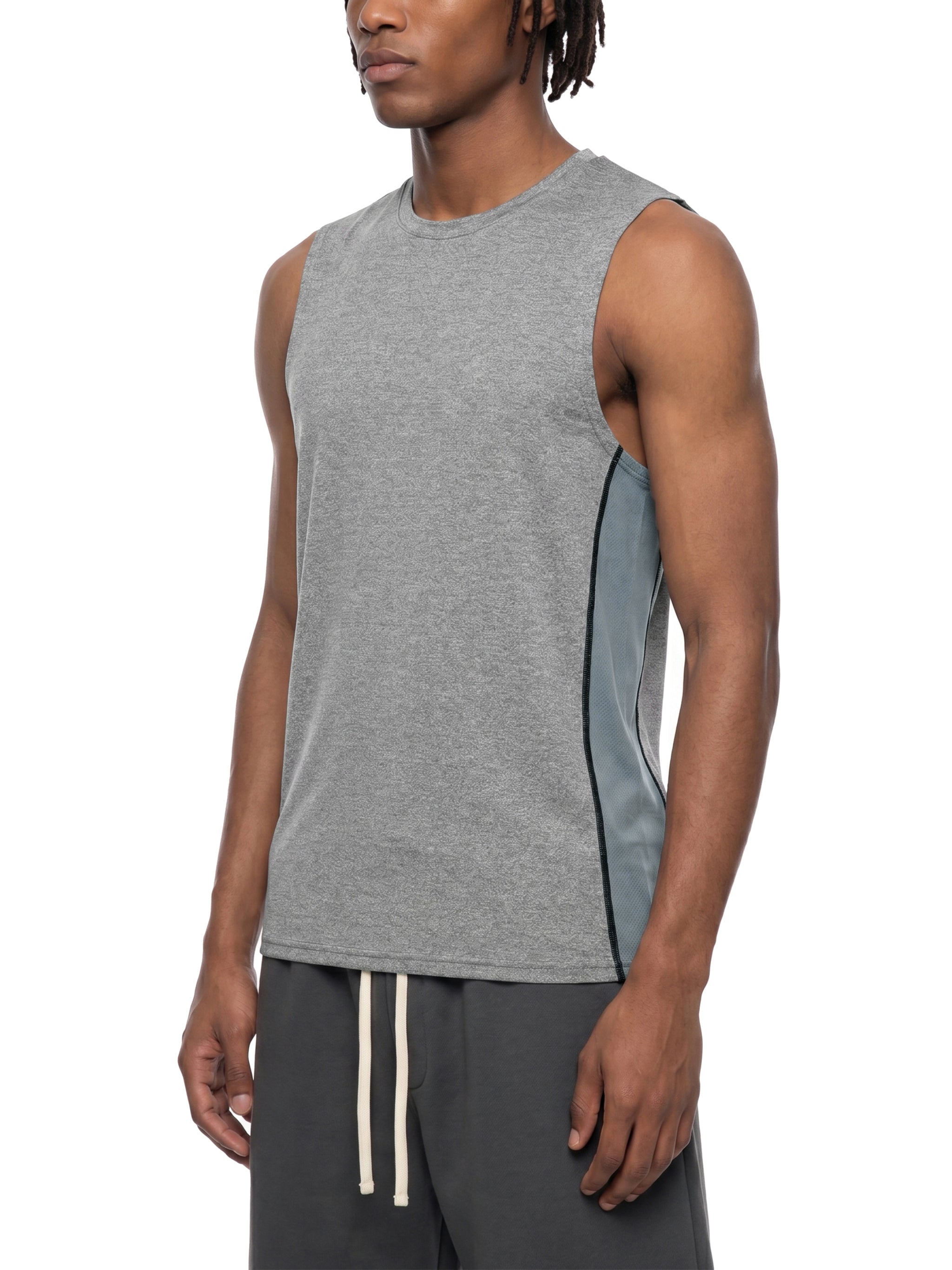 Men's Slim Fit Topstitch Tank Top – Premium Athletic Sleeveless Shirt