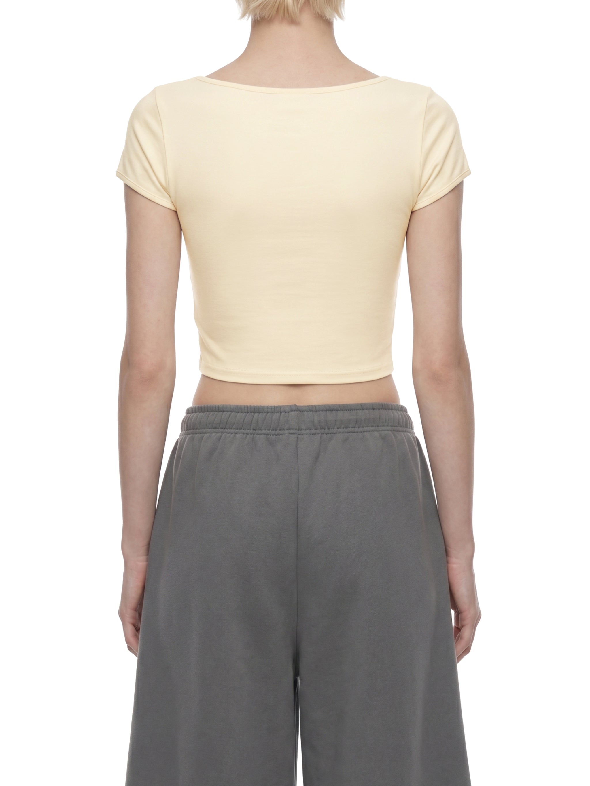 Women's Slim Cap Sleeve Crop T-Shirt – Fitted Everyday Essential Top