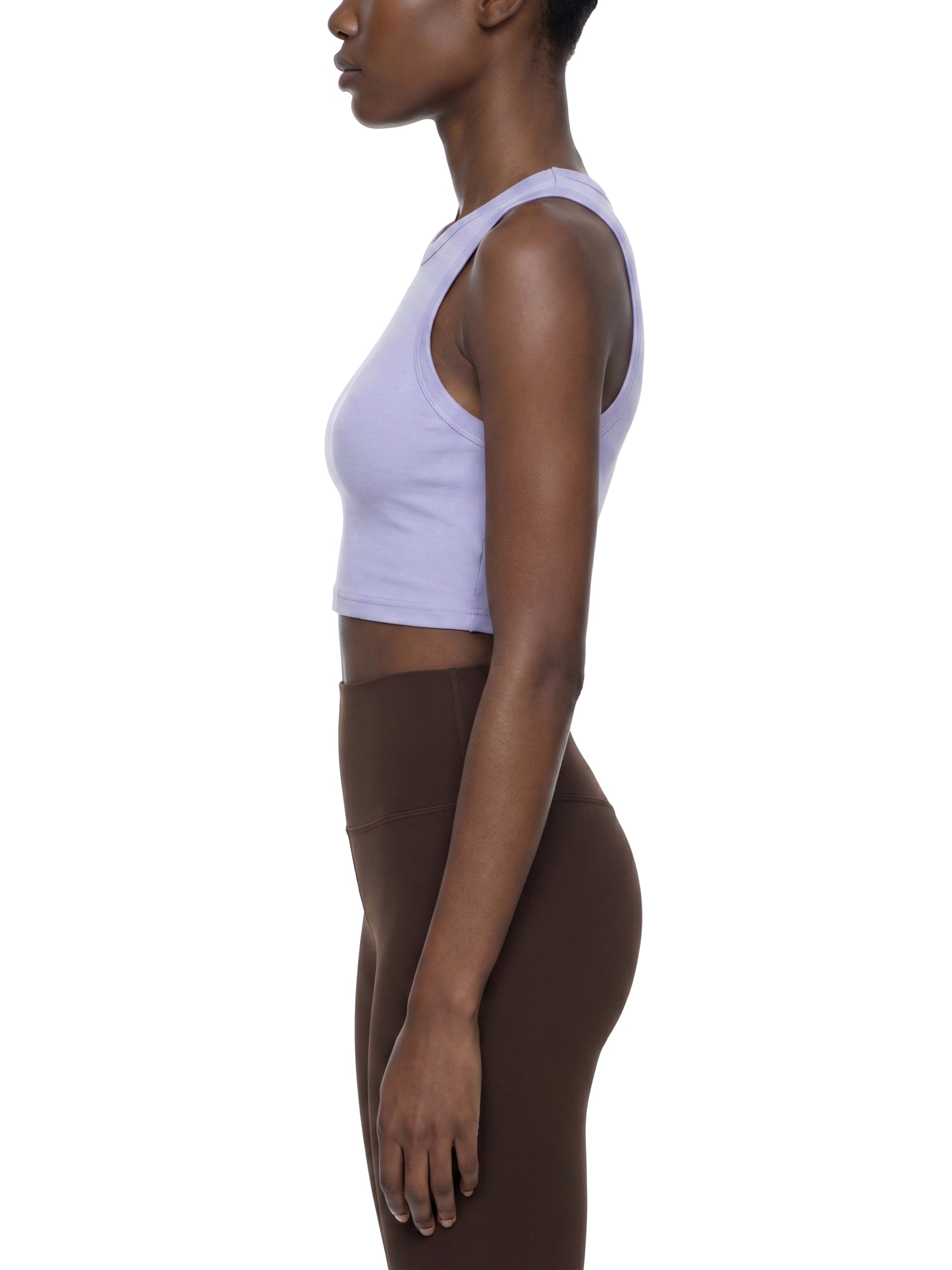 Women's Tight Crew Neck Crop Tank Top – Slim Fit Essential Sleeveless Top