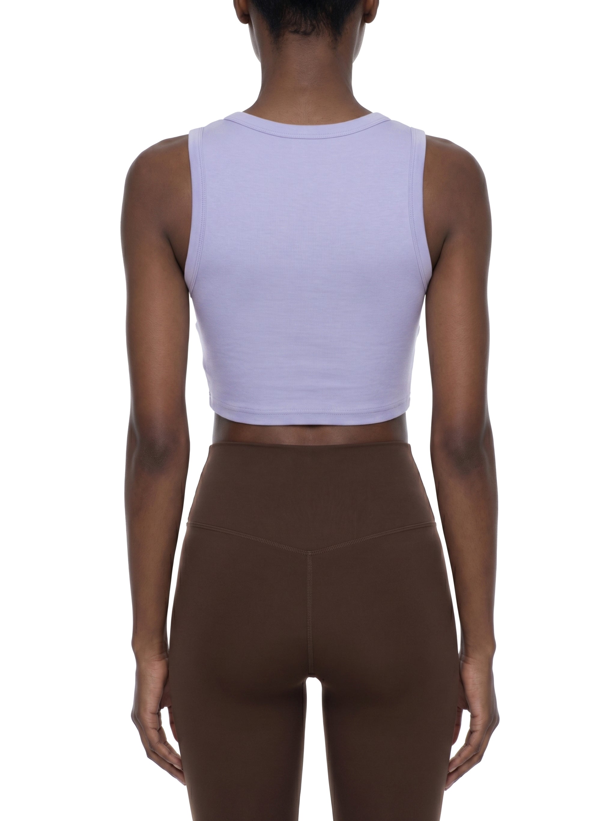 Women's Tight Crew Neck Crop Tank Top – Slim Fit Essential Sleeveless Top