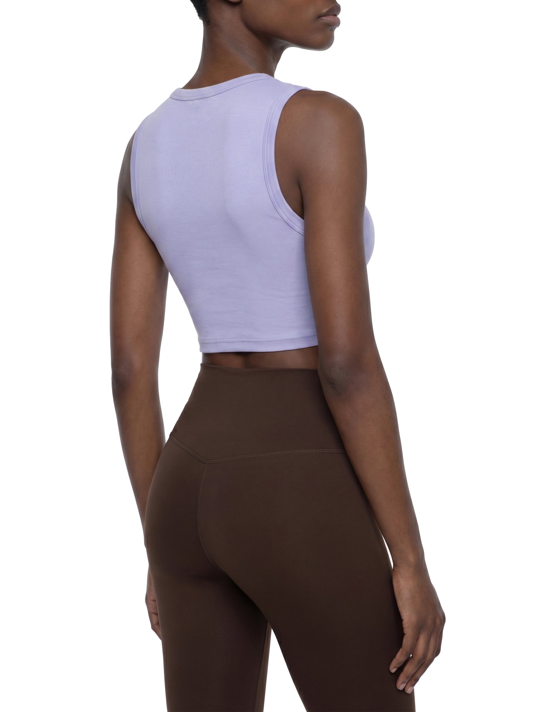 Women's Tight Crew Neck Crop Tank Top – Slim Fit Essential Sleeveless Top