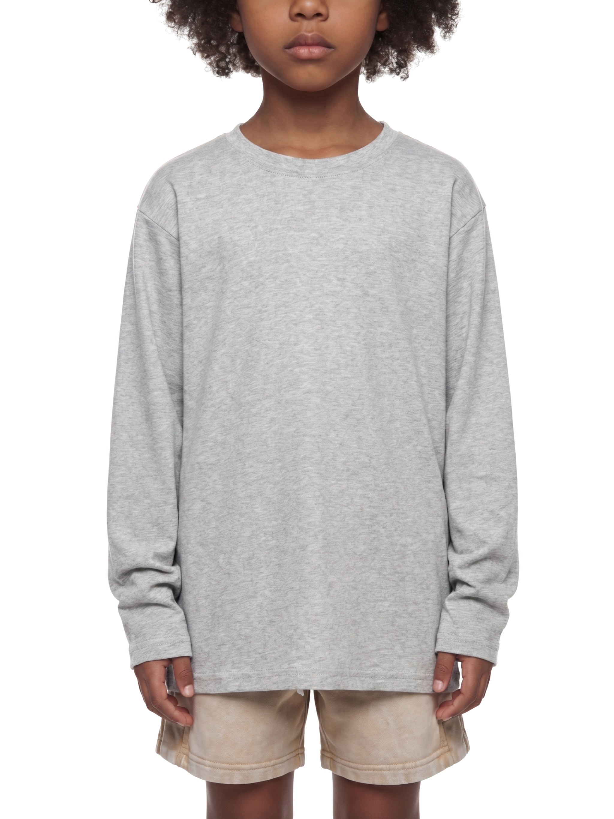 Kids' Drop Shoulder Long Sleeve T-Shirt – Oversized Cotton Casual Tee