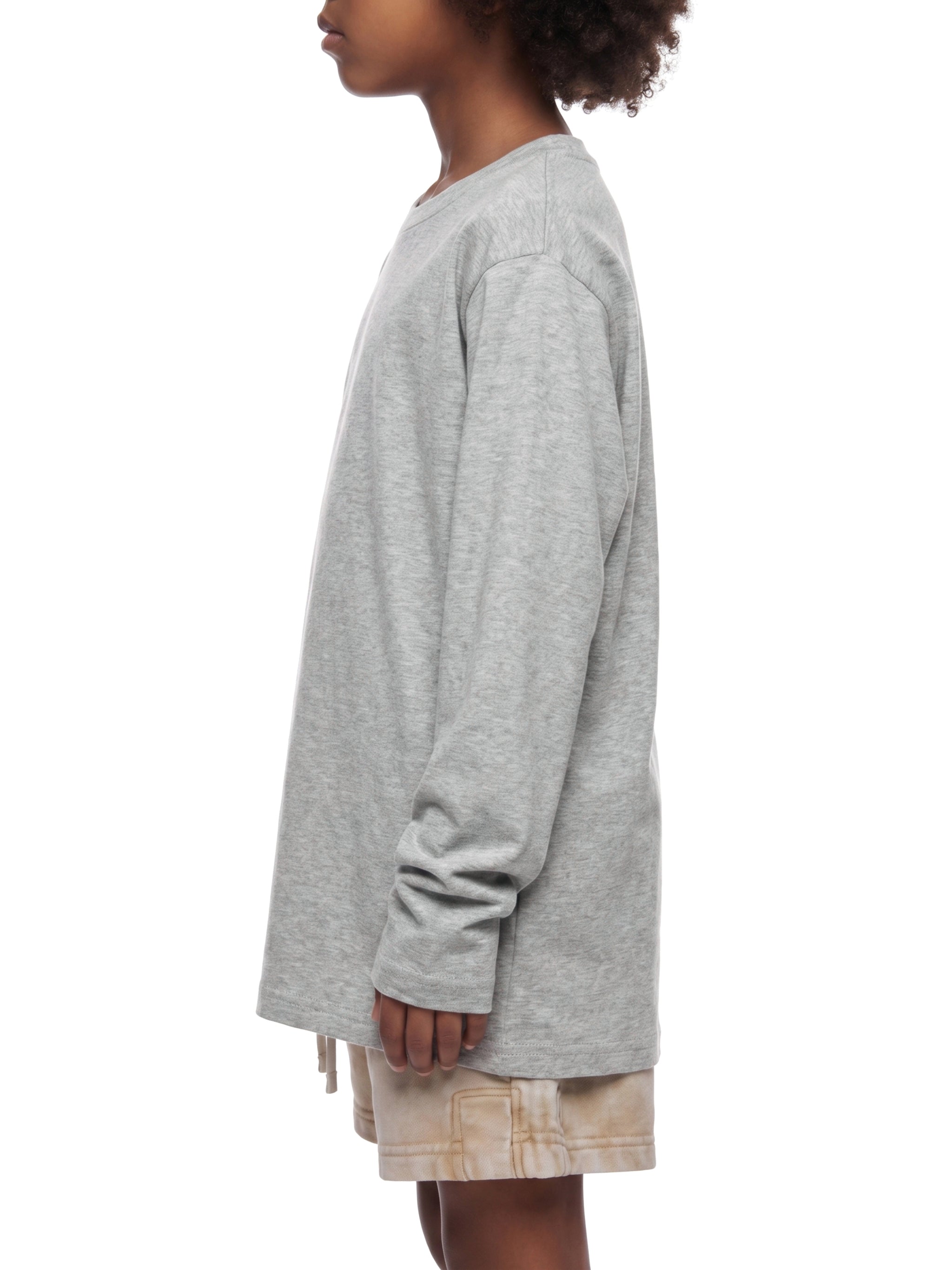 Kids' Drop Shoulder Long Sleeve T-Shirt – Oversized Cotton Casual Tee