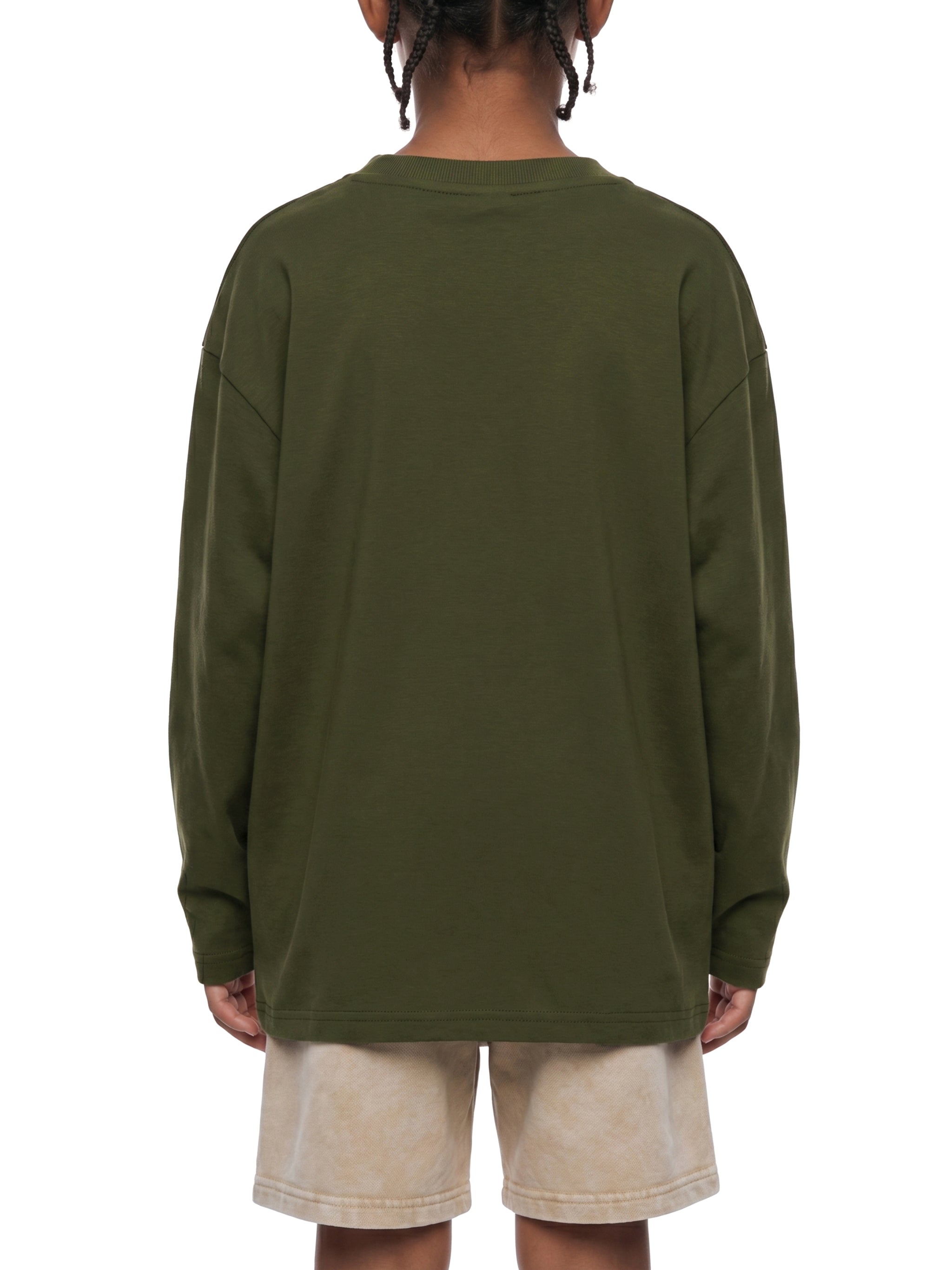 Kids' Drop Shoulder Long Sleeve T-Shirt – Oversized Cotton Casual Tee