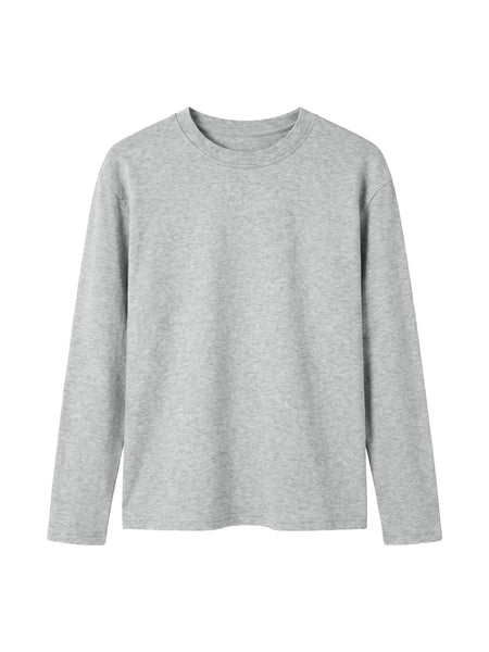Kids' Drop Shoulder Long Sleeve T-Shirt – Oversized Cotton Casual Tee
